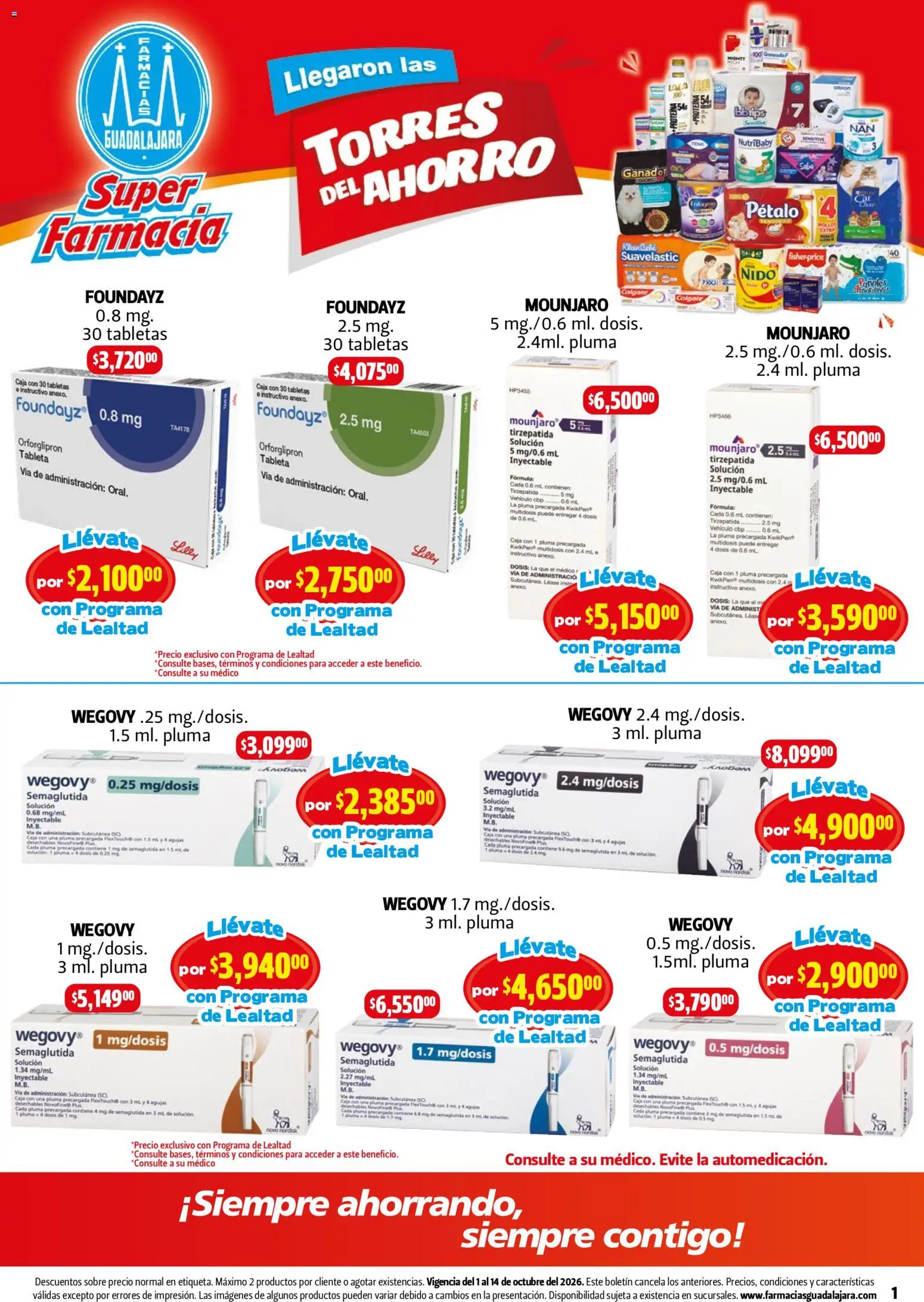 Vista previa las ofertas de la tienda Farmacia Guadalajara - Farmacia Guadalajara catálogo desde el 01/10/2026 - Proteína, Caja, Sobre, Tableta