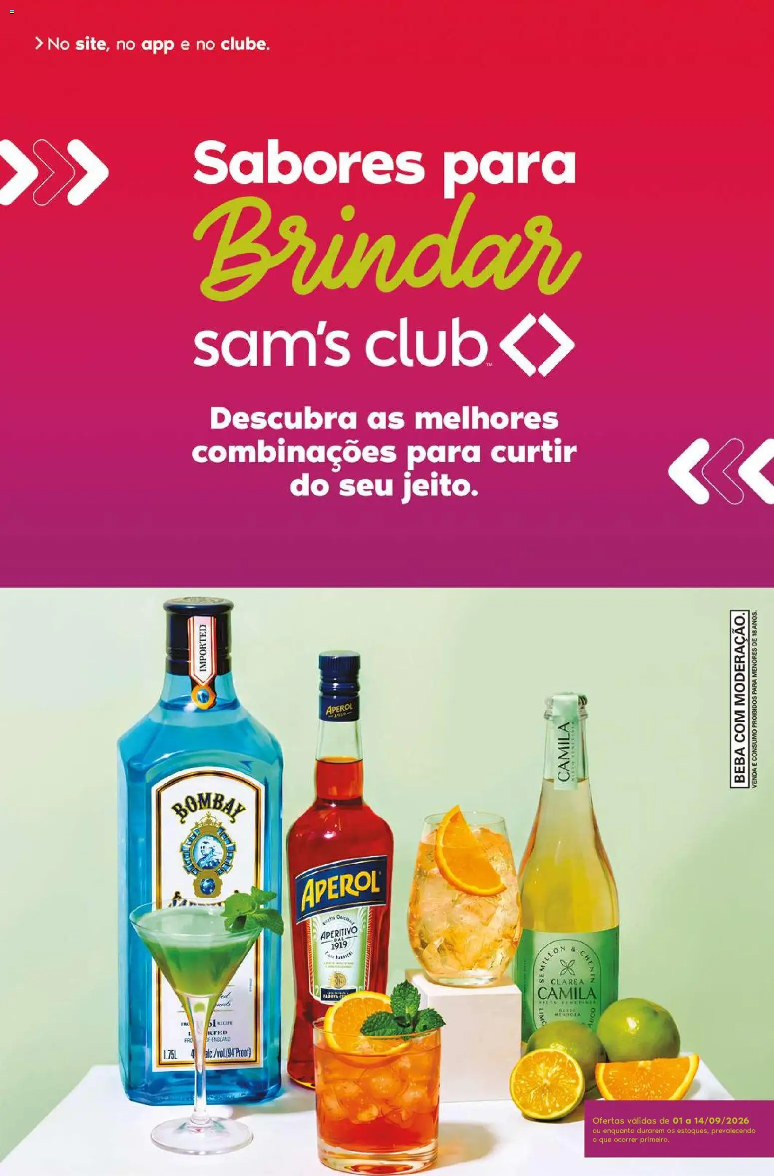 Pré-Visualização do folheto "Sam's Club ofertas Sabores para Brindar" da loja Sam's Club válido a partir de 01/09/2026 - Aperol