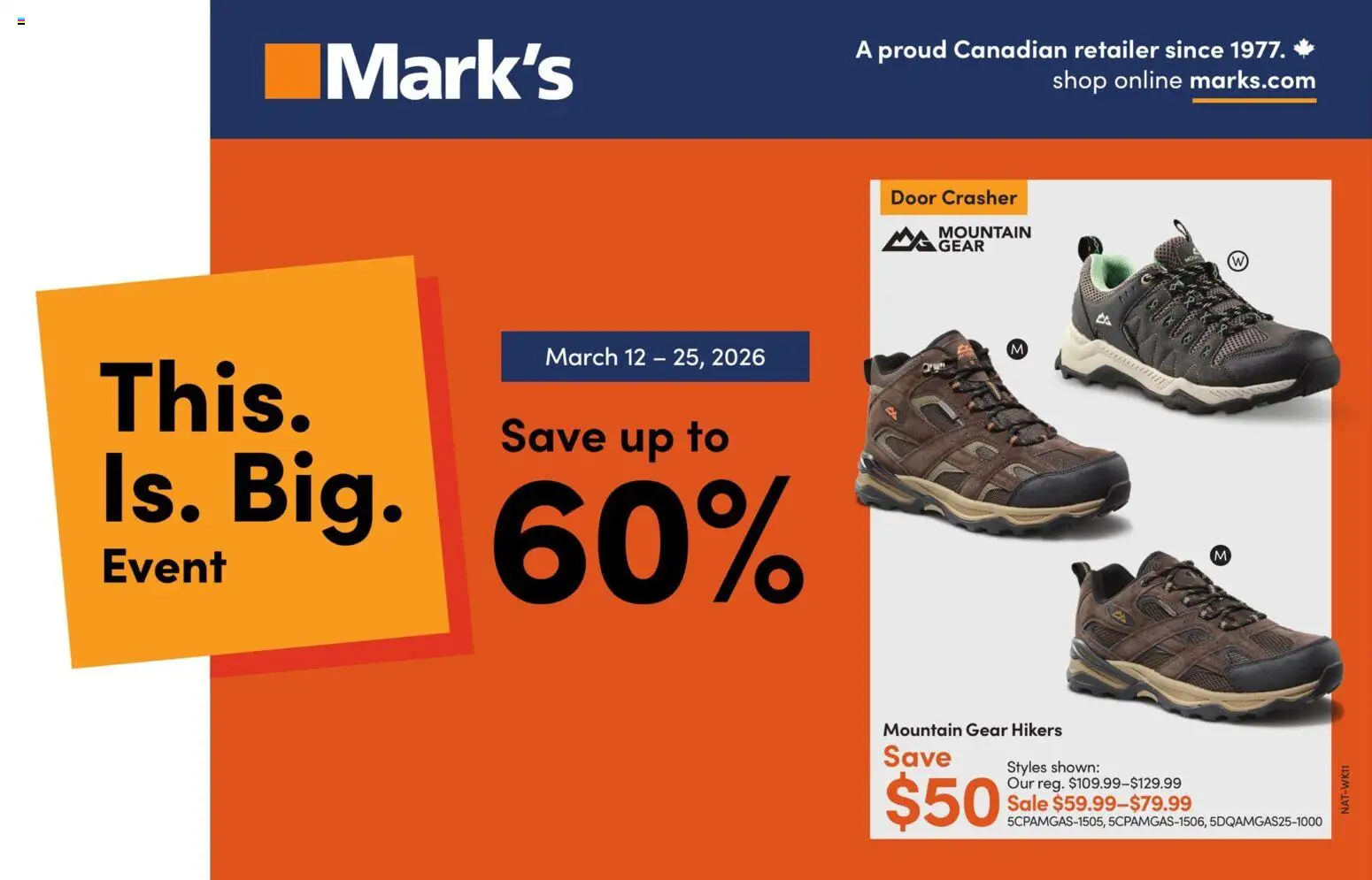 Preview of leaflet Mark's weekly flyer / circulaire from shop Mark's is valid from Mar 12, 2026 - Door
