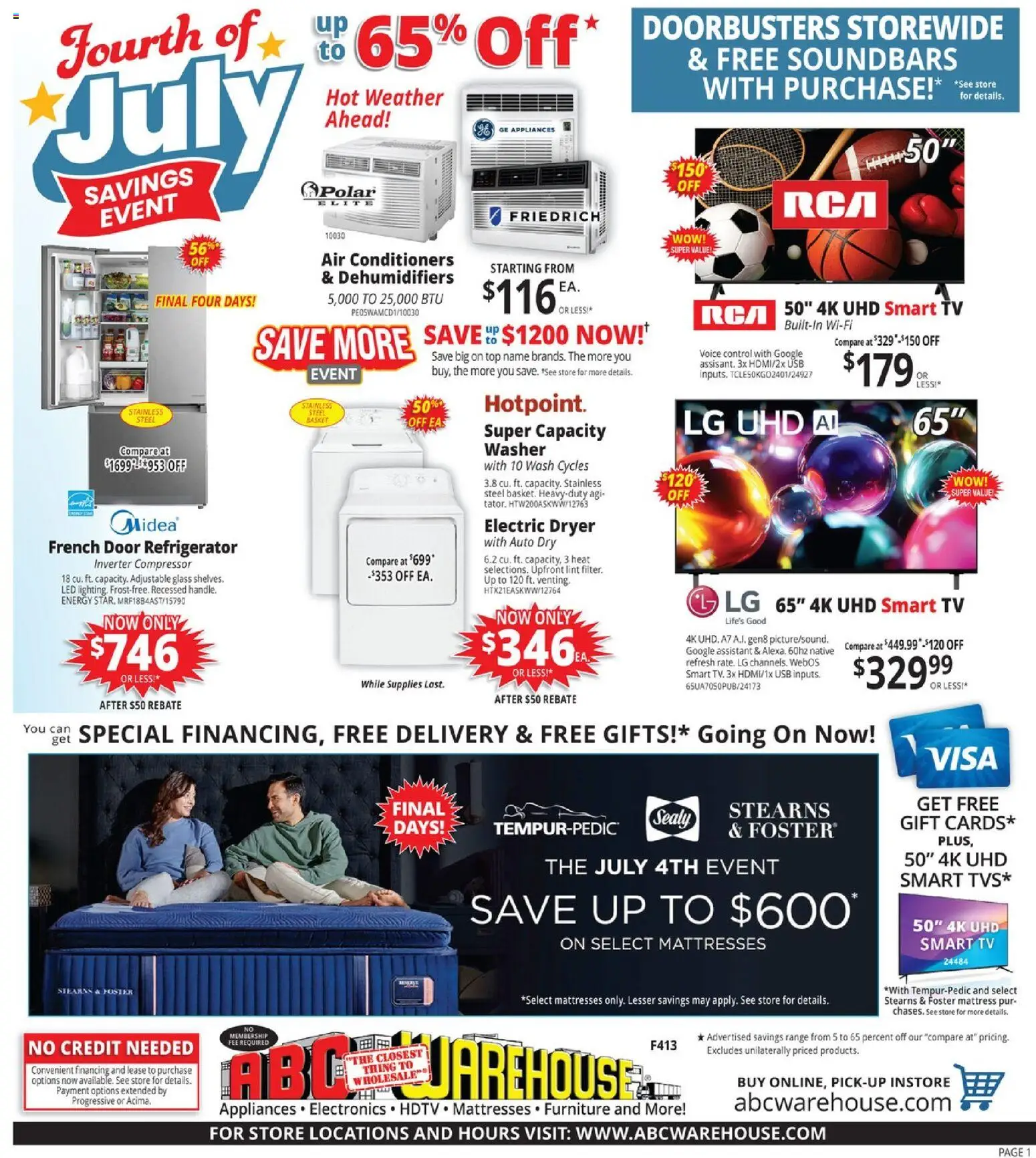 Ad Preview of ABC Warehouse ABC Warehouse Weekly Ad from 07/05/2026