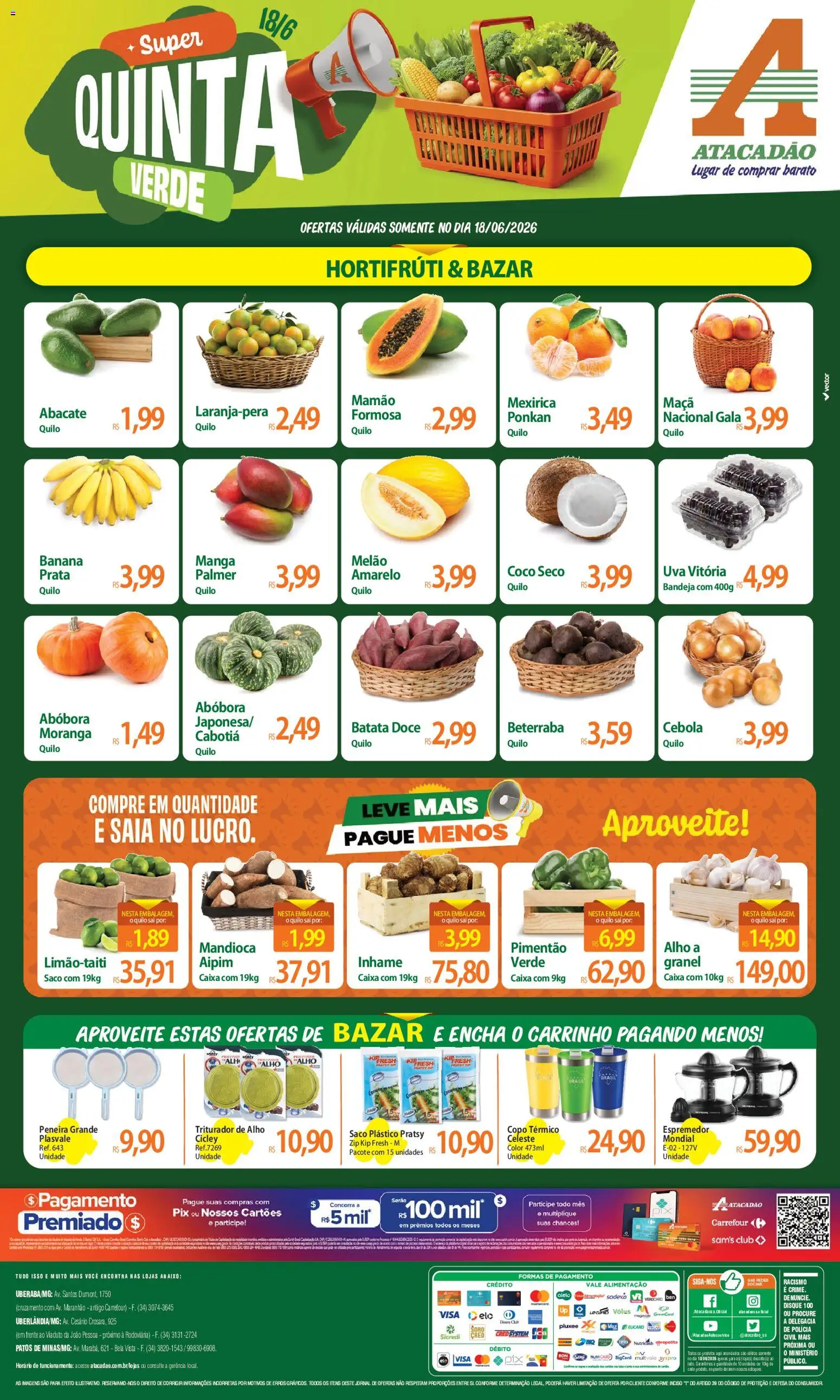 Pré-Visualização do folheto "Atacadão ofertas - MG" da loja Atacadão válido a partir de 18/06/2026