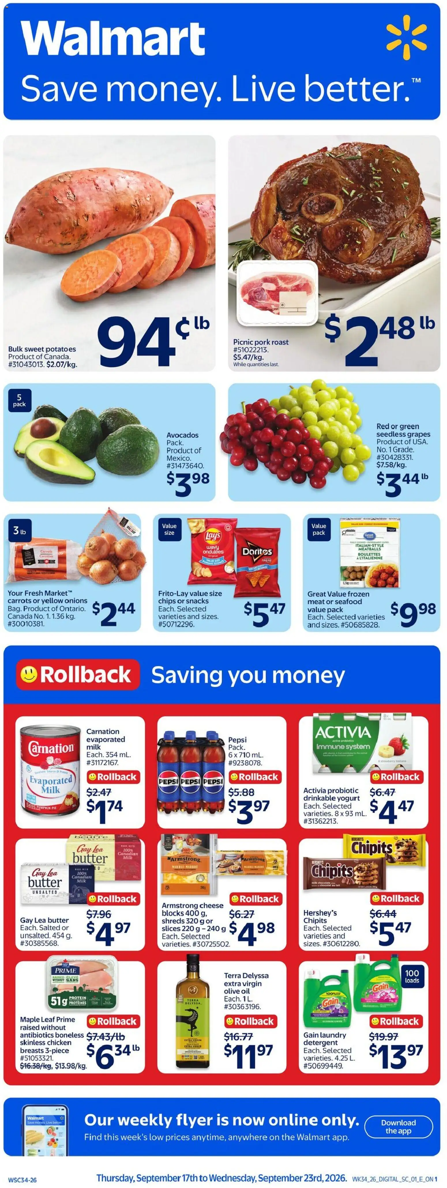Preview of leaflet Walmart weekly flyer from shop Walmart is valid from Sep 17, 2026