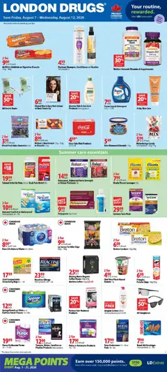 Un aperçu du dépliant London Drugs weekly flyer / circulaire du magasin London Drugs est valide à partir 7 août 2026
