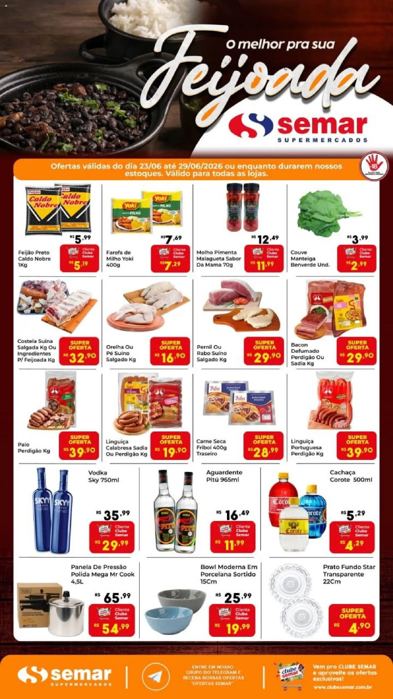 Pré-Visualização do folheto "Semar Supermercado ofertas Feijoada" da loja Semar Supermercado válido a partir de 23/06/2026