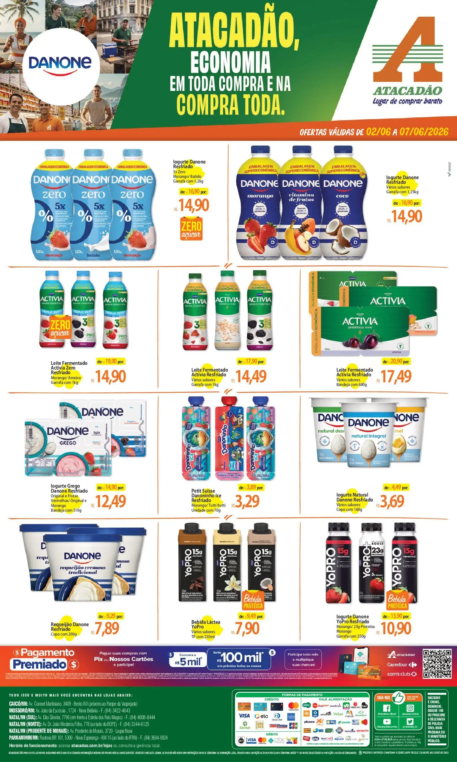 Pré-Visualização do folheto "Atacadão ofertas - RN" da loja Atacadão válido a partir de 02/06/2026 - Chocolate, Frutas, Bebida, Doce, Proteína, BCAA, Cereais, Bebida proteica
