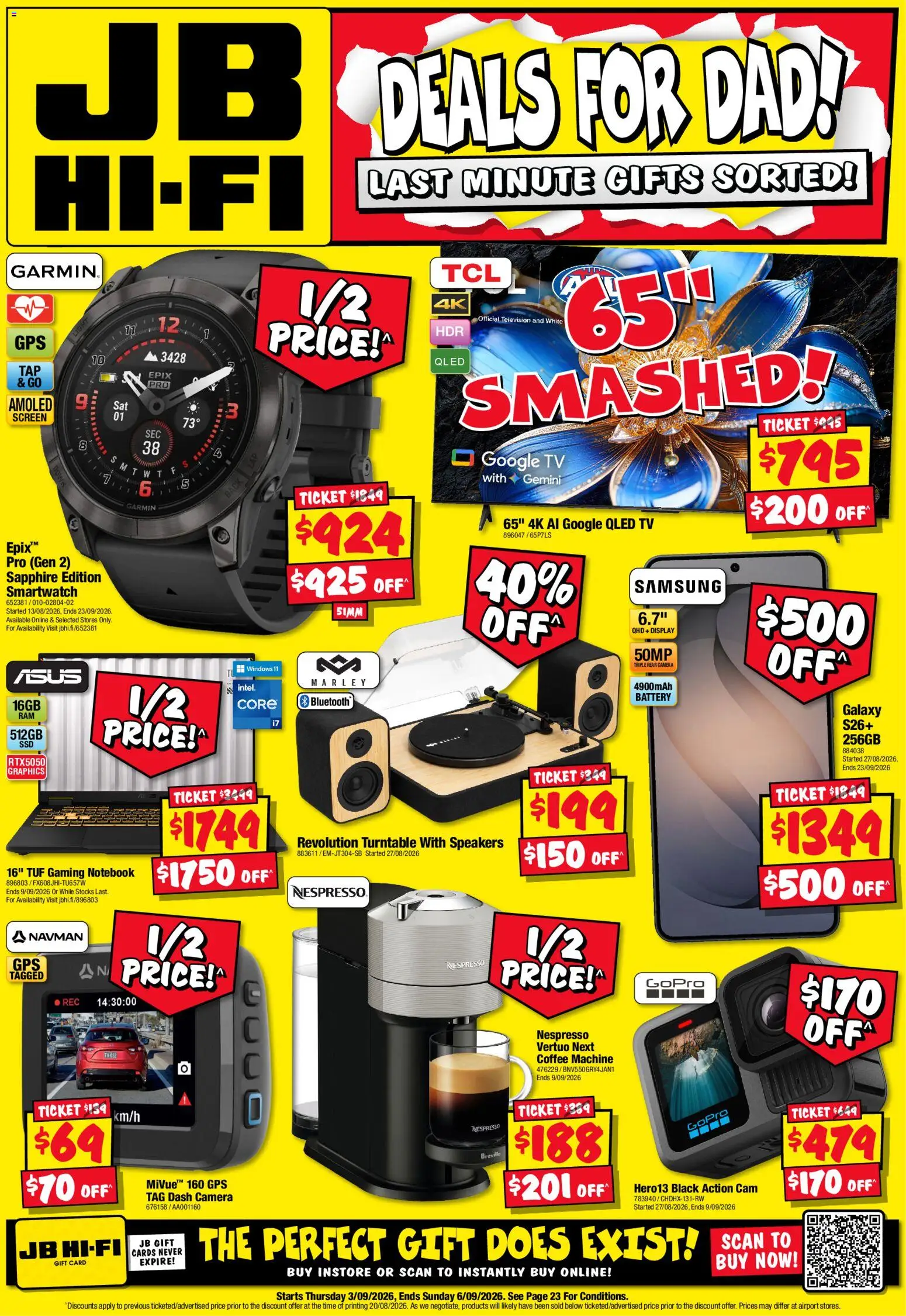 Preview of catalogue JB Hi-Fi Last Deals for Dad from shop JB Hi-Fi valid 03/09/2026