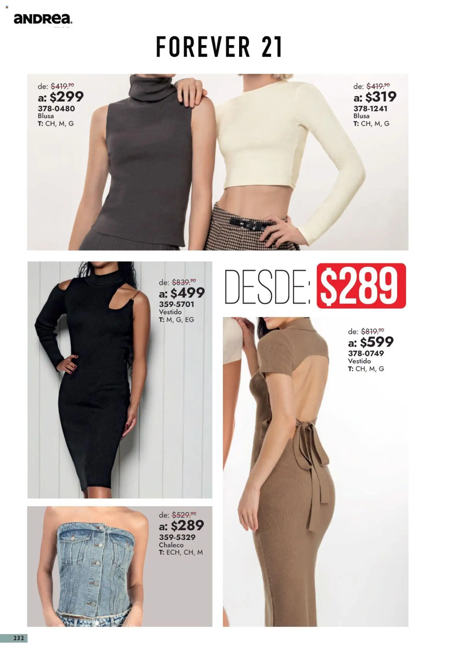 Vista previa las ofertas de la tienda Andrea - Andrea catálogo Outlet desde el 13/09/2026 