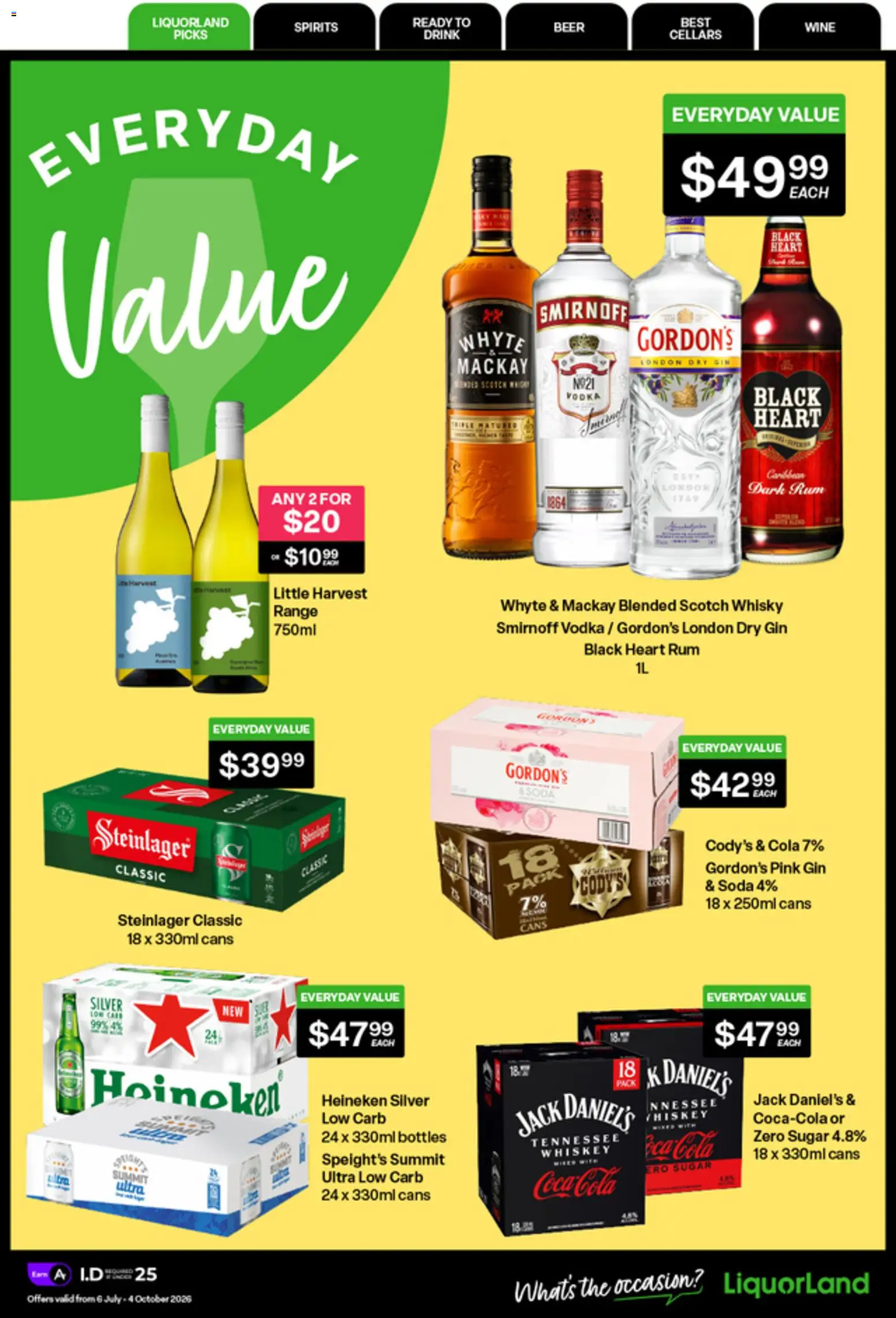 Preview of catalogue Liquorland Everyday Value from shop Liquorland valid 6 Jul 2026