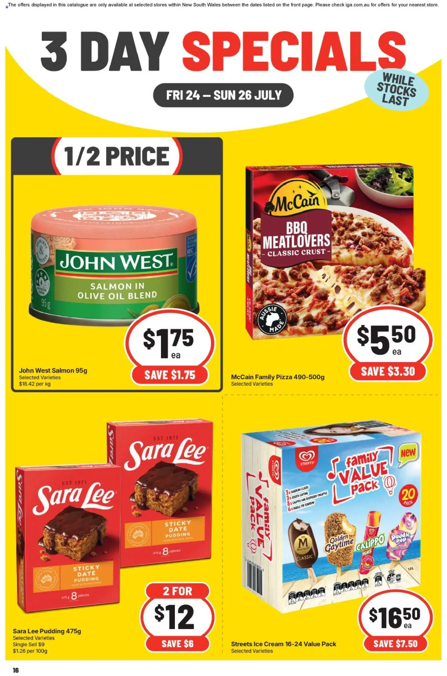 Preview of catalogue IGA 3 Day Specials NSW from shop IGA valid 24/07/2026
