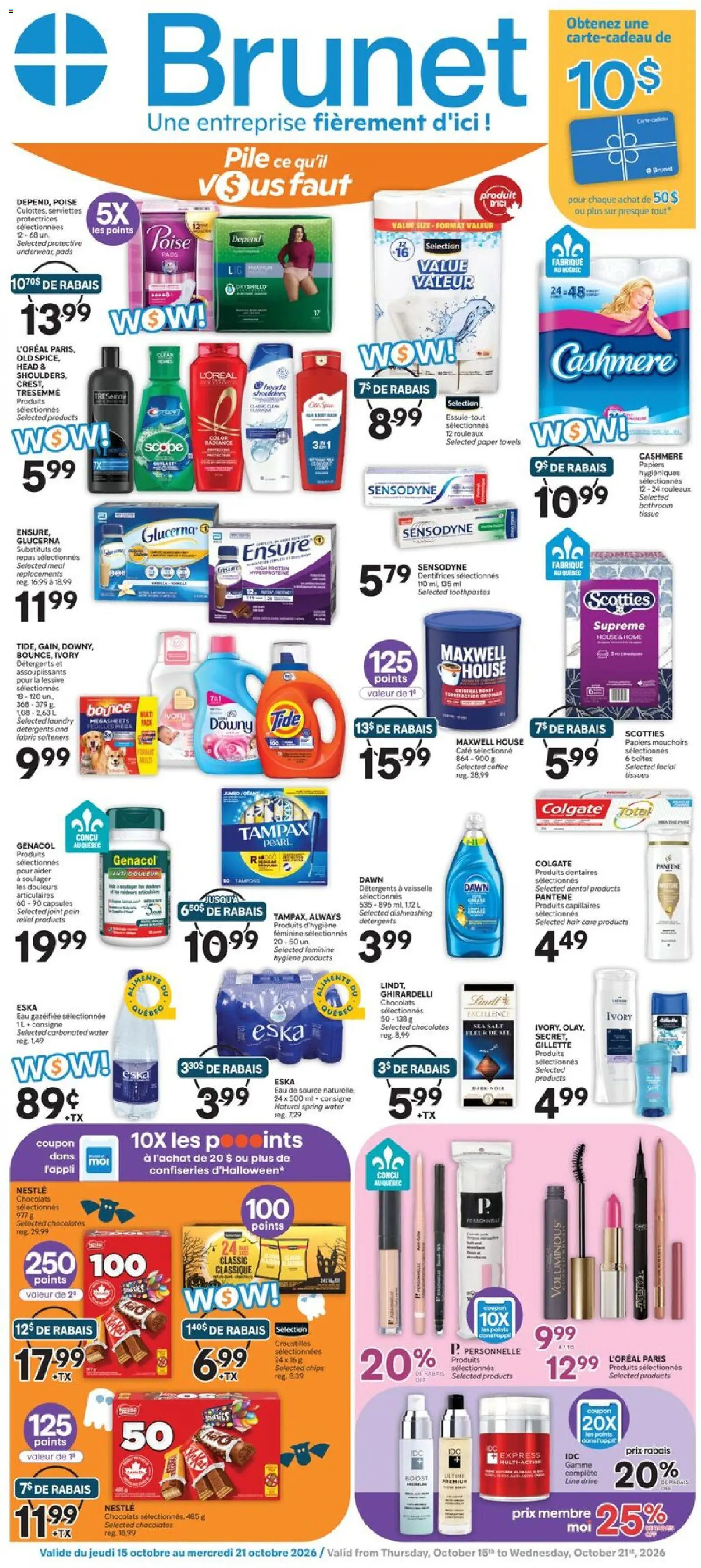 Preview of leaflet Brunet weekly flyer / circulaire from shop Brunet is valid from Oct 15, 2026