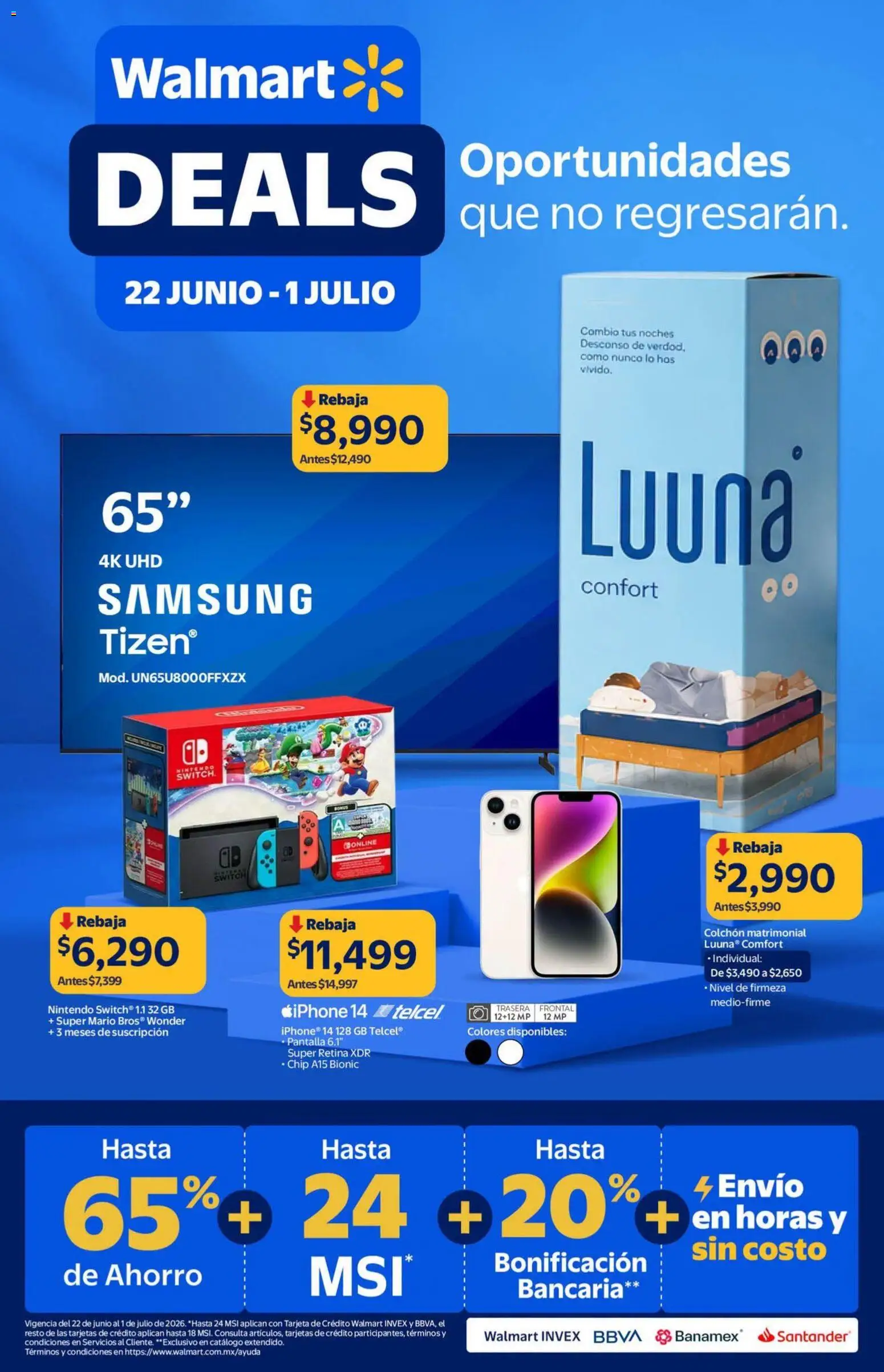 Vista previa las ofertas de la tienda Walmart - Walmart folleto Deals desde el 22/06/2026 - Colchón