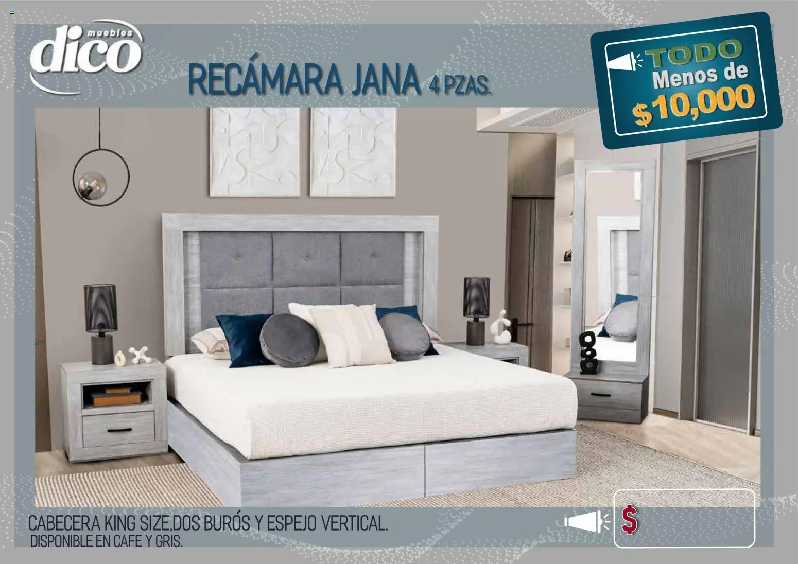 Vista previa las ofertas de la tienda Muebles Dico - Muebles Dico catálogo Todo menos de 10000 Pacifico desde el 09/04/2026 - Café, Espejo, Cabecera