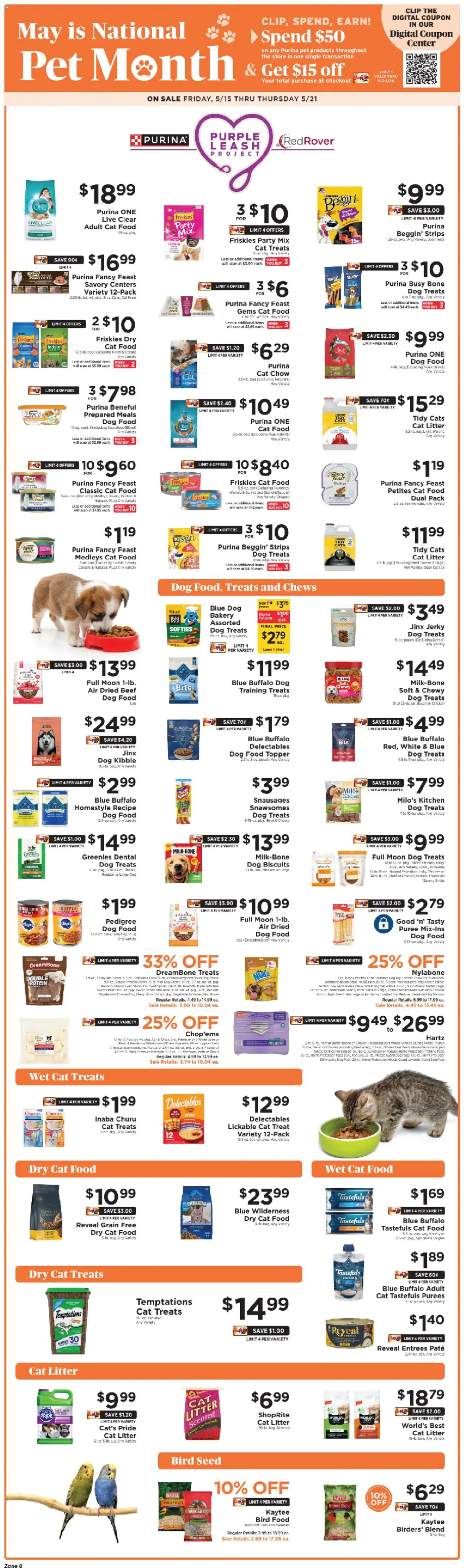 Ad Preview of ShopRite ShopRite Pets Shop Picks from 05/15/2026