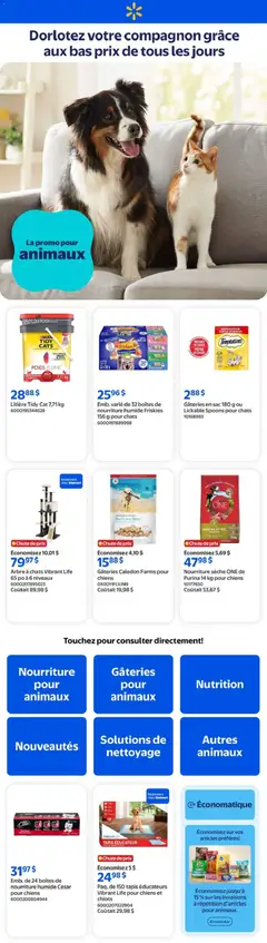 Un aperçu du dépliant Walmart circulaire - La promo pour animaux du magasin Walmart est valide à partir 30 avr. 2026