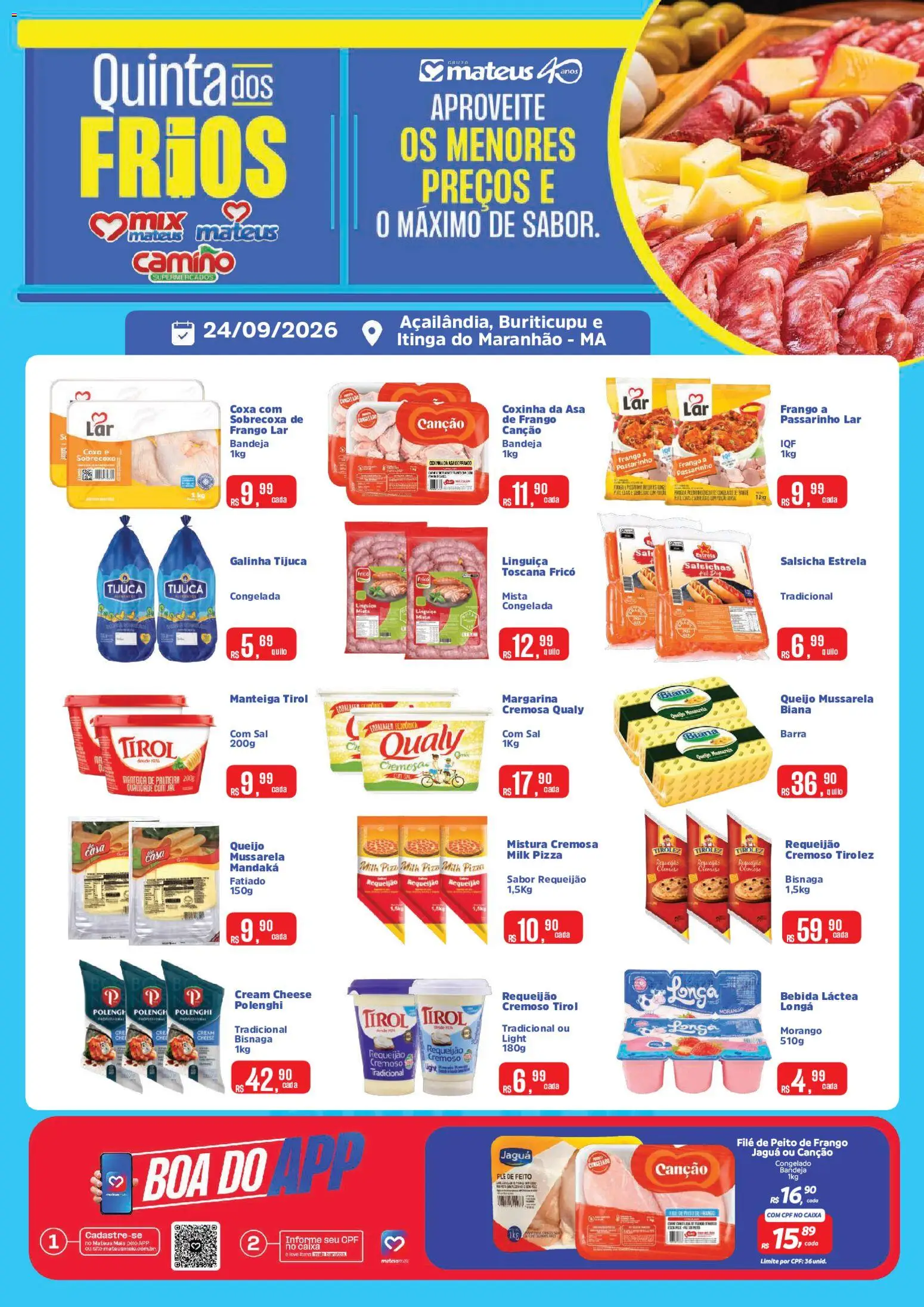 Pré-Visualização do folheto "Mateus ofertas Quinta dos frios" da loja Mateus válido a partir de 24/09/2026