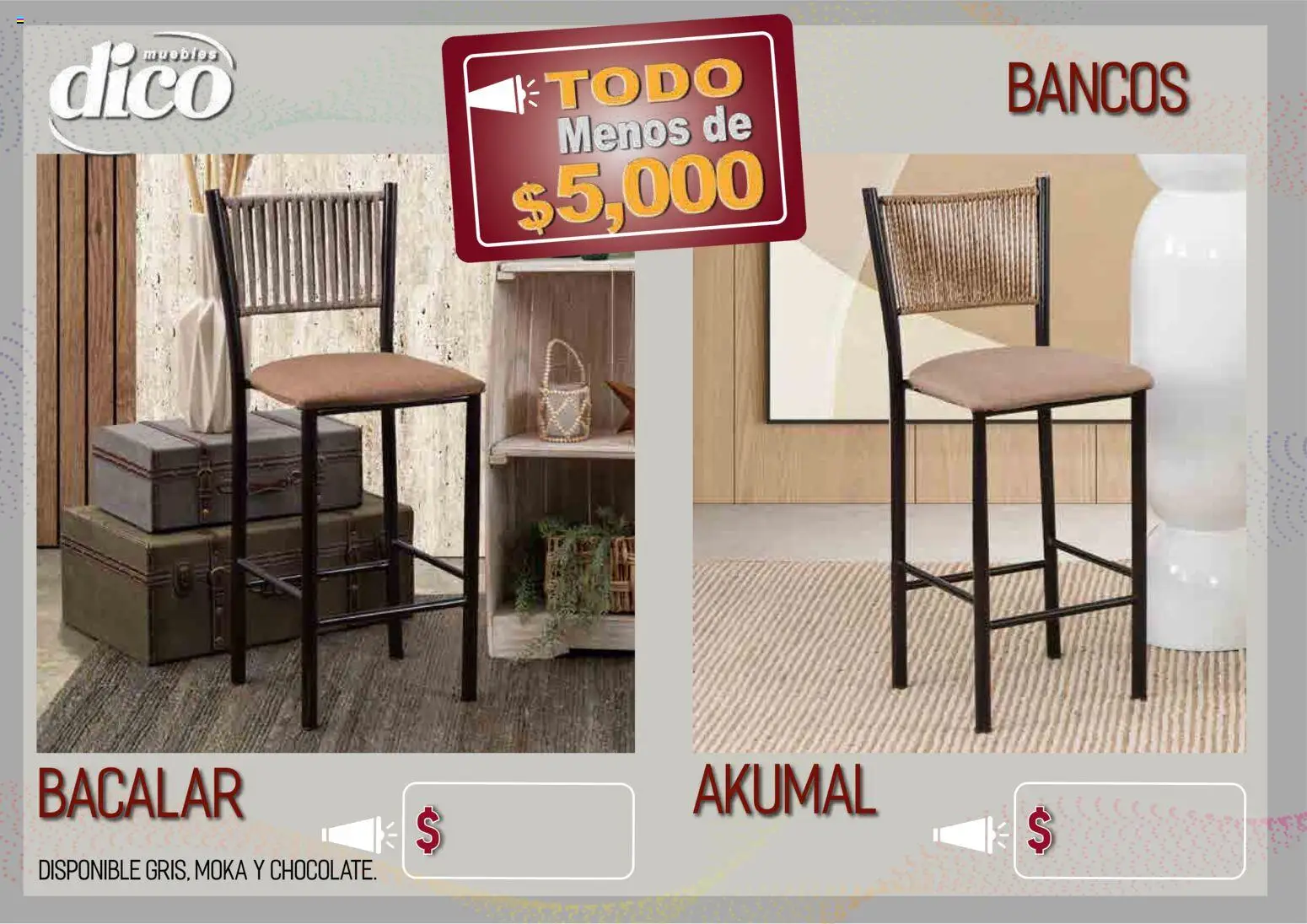 Vista previa las ofertas de la tienda Muebles Dico - Muebles Dico catálogo Todo menos de 5000 Pacifico desde el 09/04/2026 
