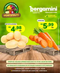 Pré-Visualização do folheto "Supermercado Bergamini ofertas Hortifruti" da loja Supermercado Bergamini válido a partir de 14/07/2026