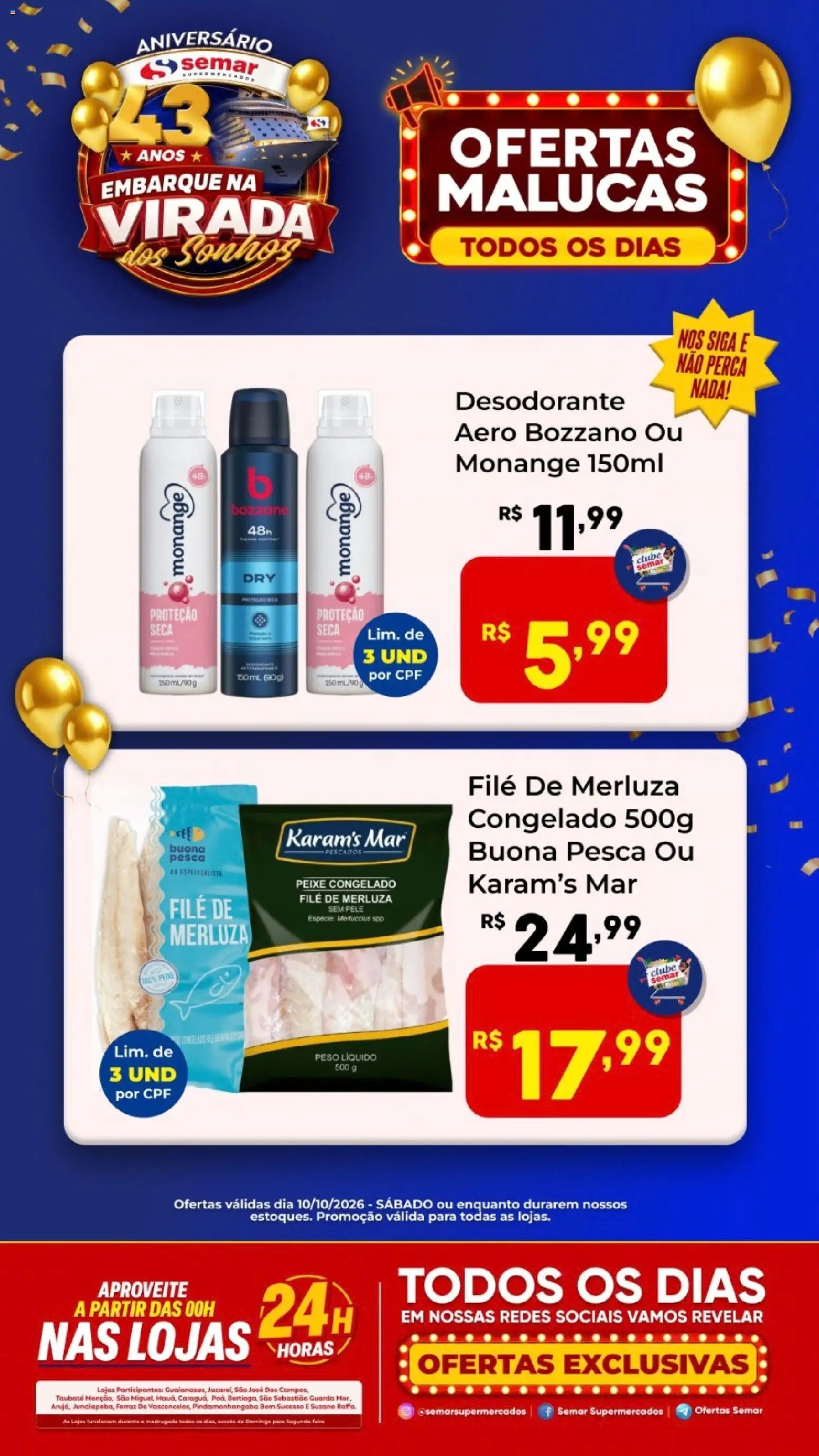 Pré-Visualização do folheto "Semar Supermercado ofertas Malucas" da loja Semar Supermercado válido a partir de 10/10/2026