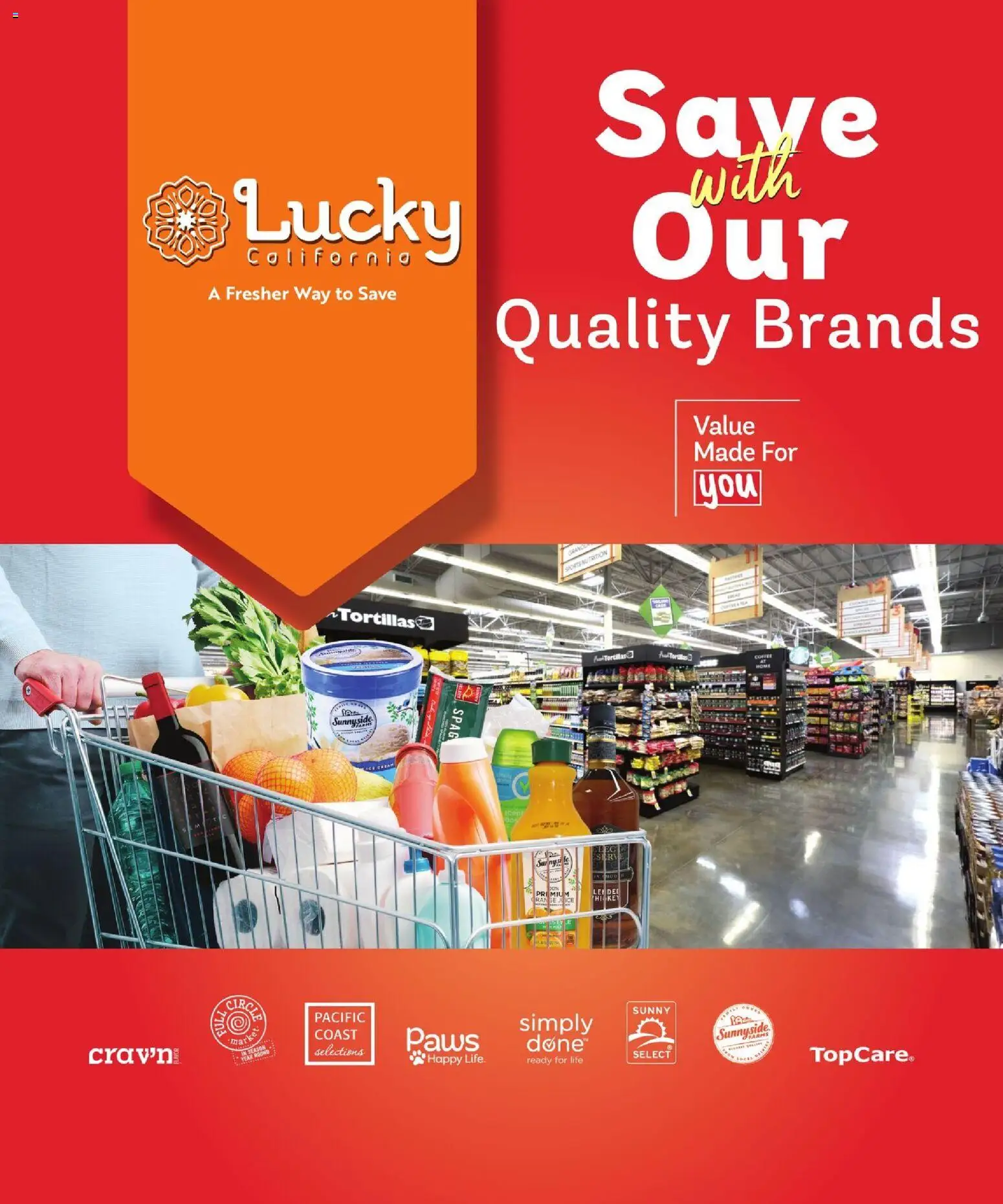 Ad Preview of Lucky Supermarkets Lucky Supermarkets Online Savings Guide from 07/15/2026 - Coffee, Ice cream, Ice, Juice, Tortillas, Cream