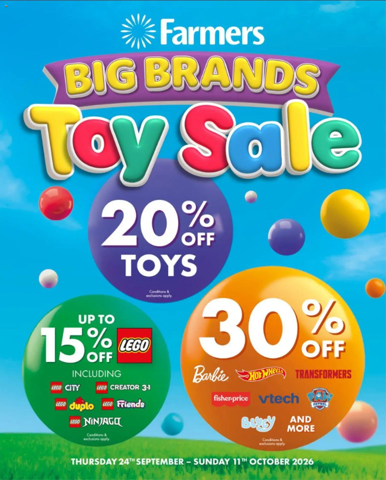 Preview of catalogue Farmers Toy Sale catalogue from shop Farmers valid 24 Sept 2026