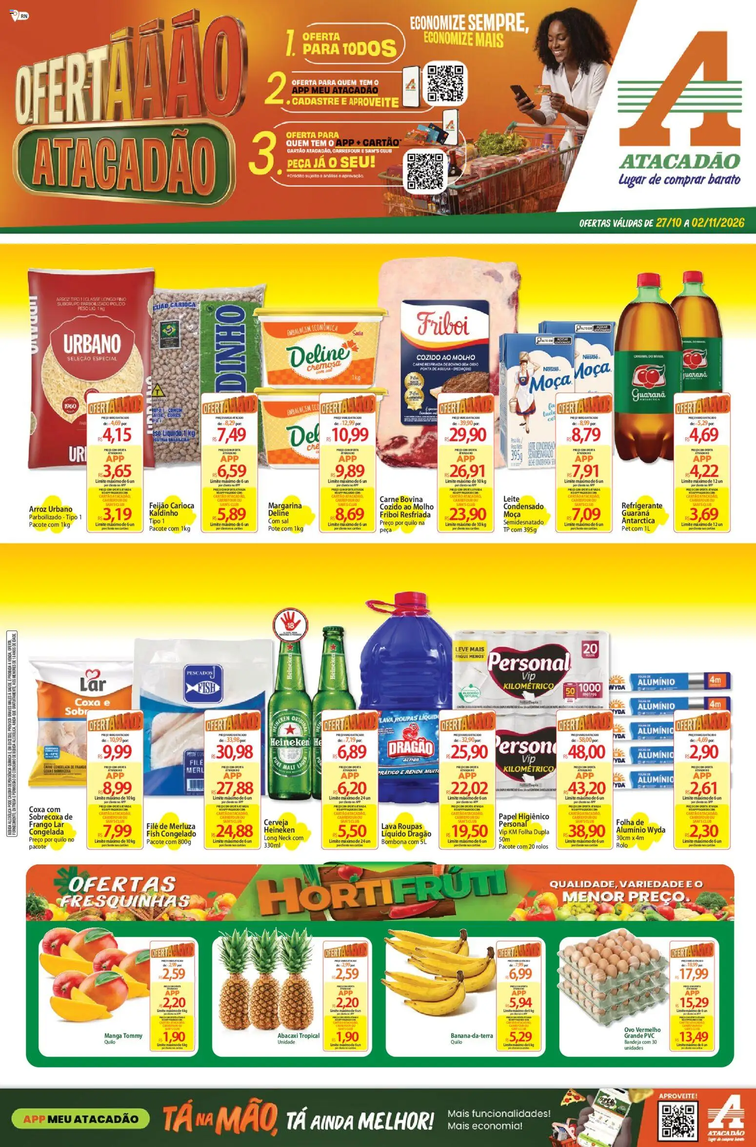 Pré-Visualização do folheto "Atacadão ofertas - RN" da loja Atacadão válido a partir de 27/10/2026