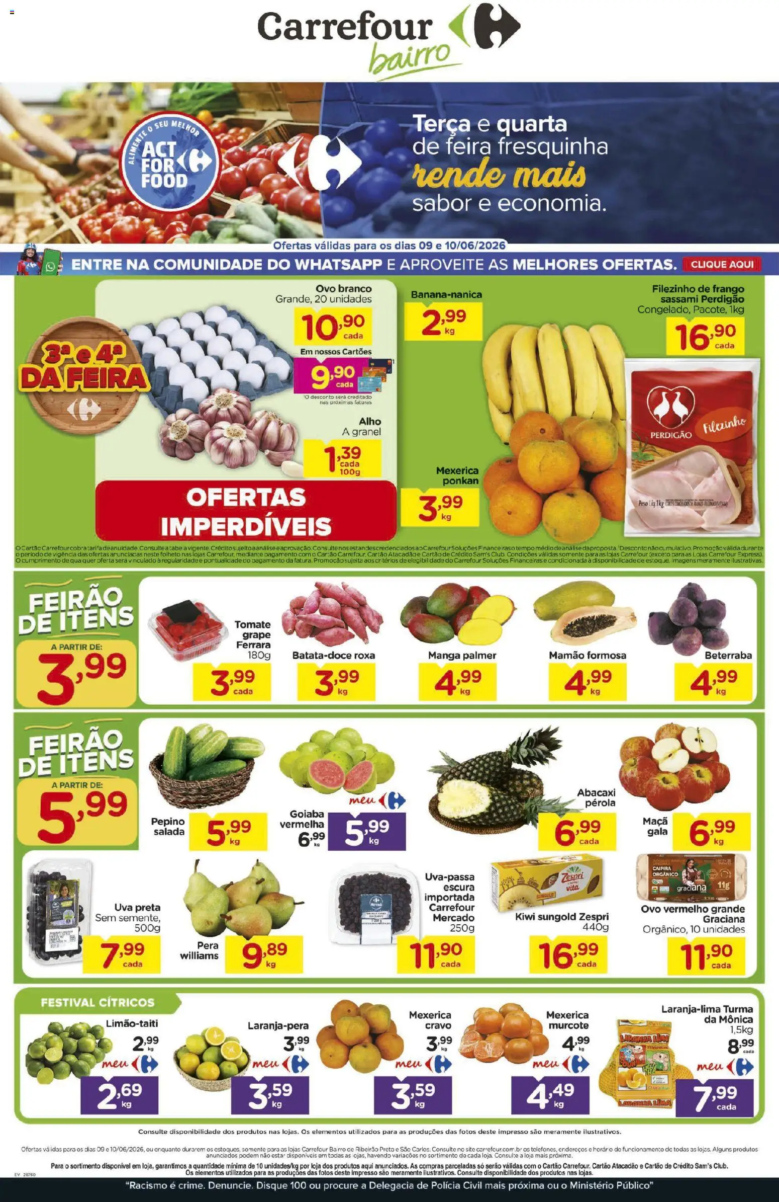 Pré-Visualização do folheto "Carrefour Bairro ofertas Feira" da loja Carrefour Bairro válido a partir de 09/06/2026