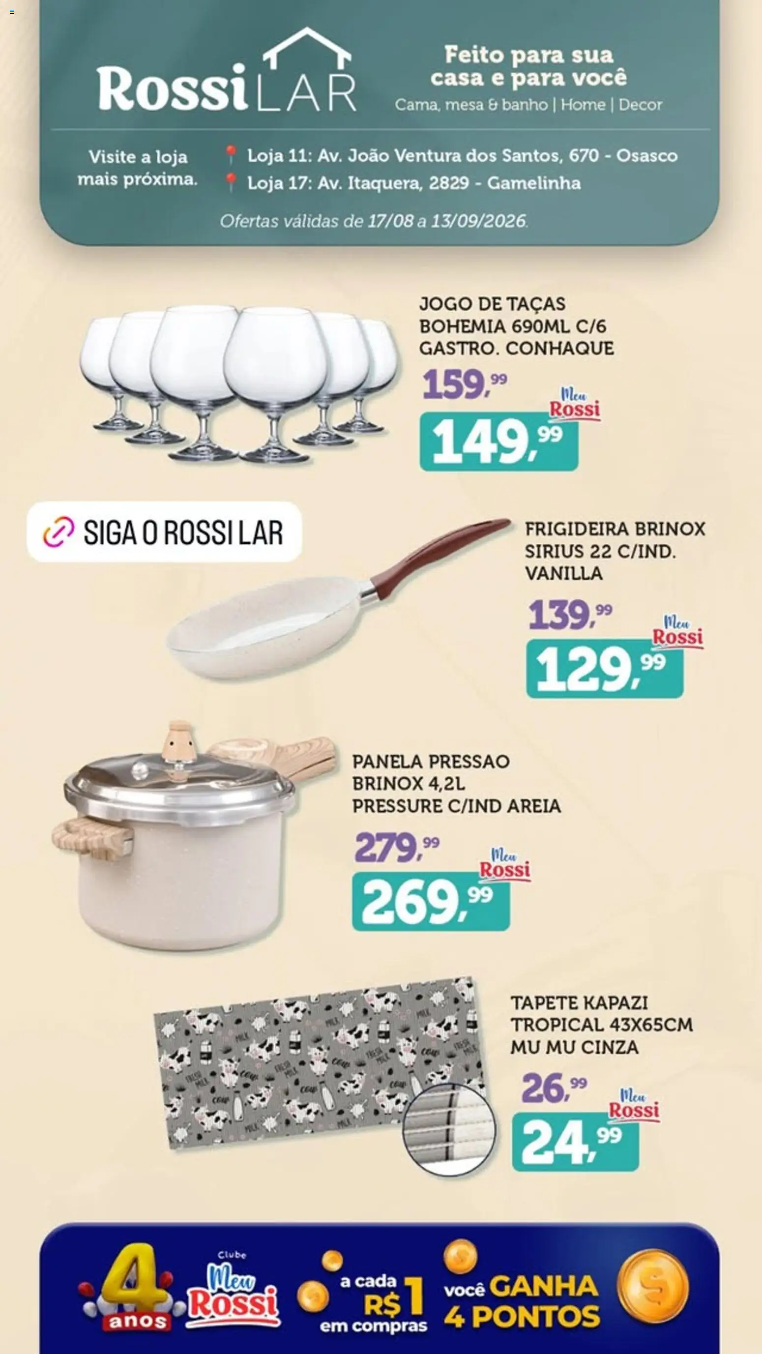 Pré-Visualização do folheto "Rossi Supermercados ofertas LAR" da loja Rossi Supermercados válido a partir de 17/08/2026