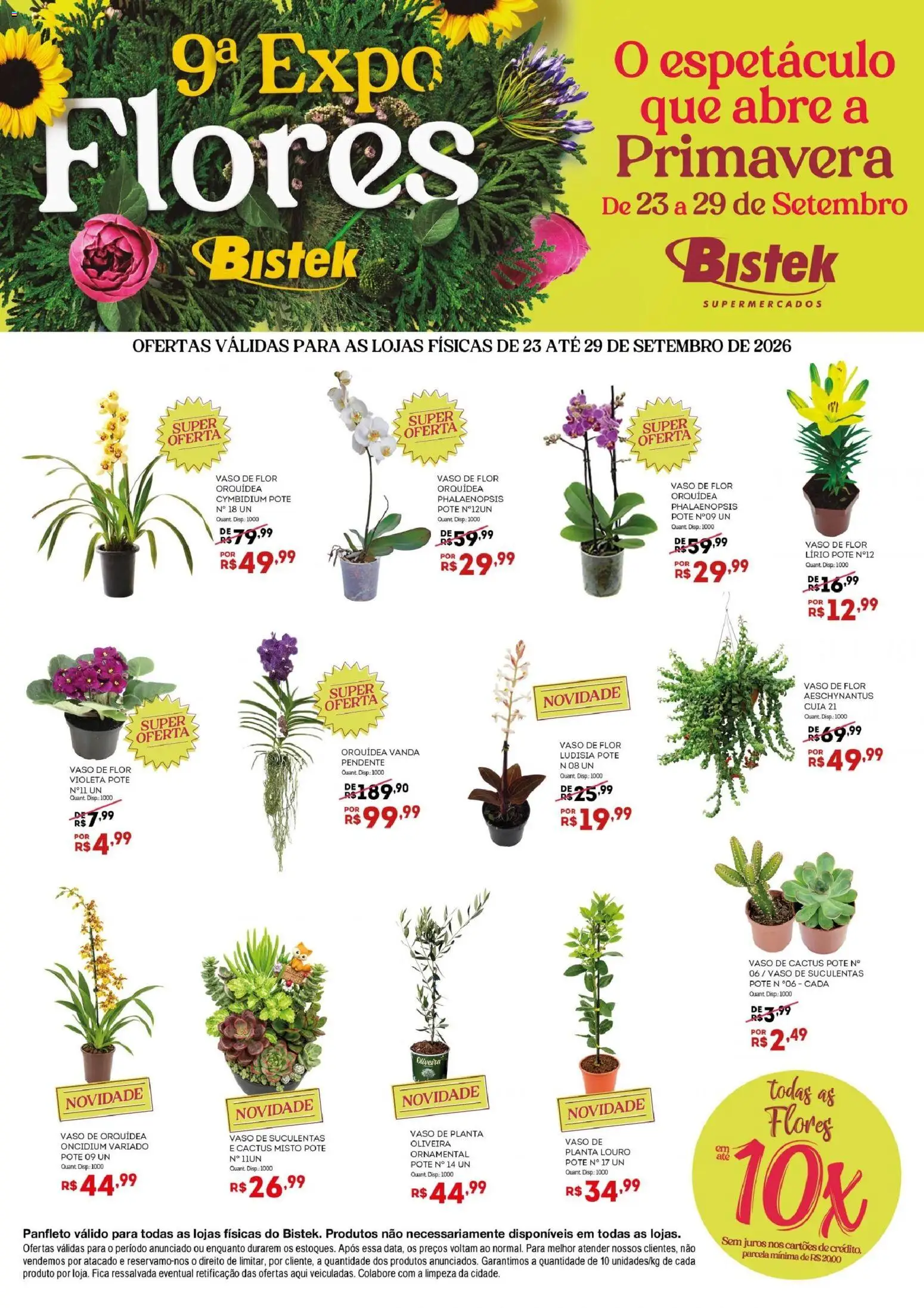 Pré-Visualização do folheto "Bistek Supermercados ofertas Flores" da loja Bistek Supermercados válido a partir de 23/09/2026