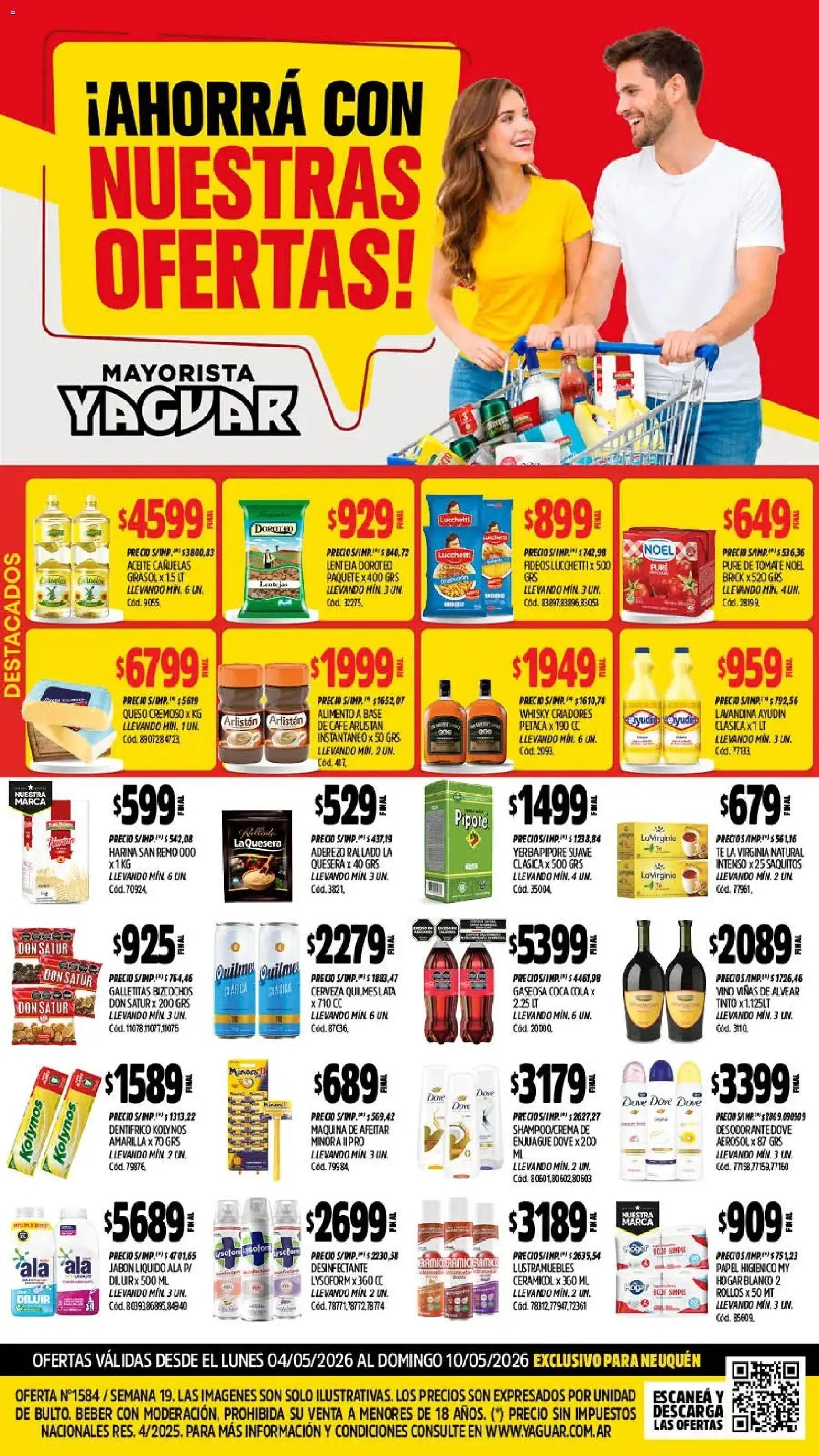 Vista previa del folleto de la tienda Yaguar válido desde el 04/05/2026 - Café, Whisky, Queso, Papel higiénico, Maquina de afeitar, Jabón, Bizcochos, Lustramuebles