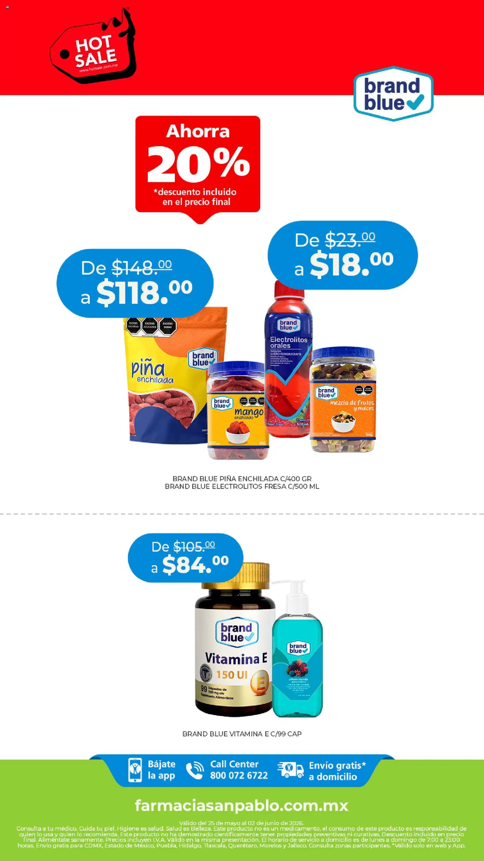 Vista previa las ofertas de la tienda Farmacia San Pablo - Farmacia San Pablo Hot Sale desde el 25/05/2026 - Mango, Fresa, Piña, Nueces