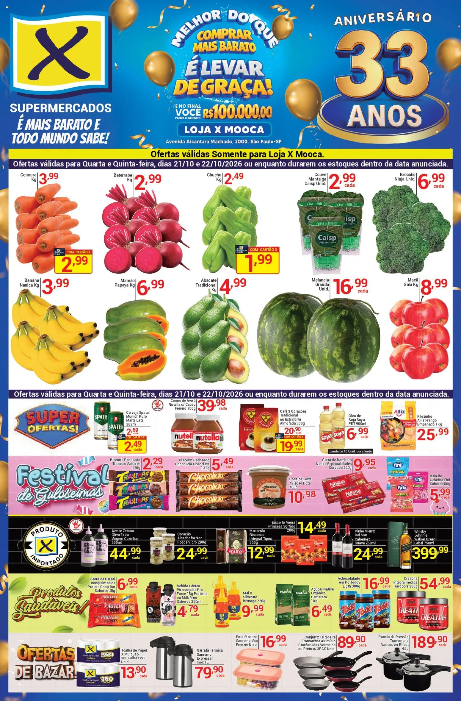 Pré-Visualização do folheto "X Supermercados - Ofertas da semana" da loja X Supermercados válido a partir de 21/10/2026
