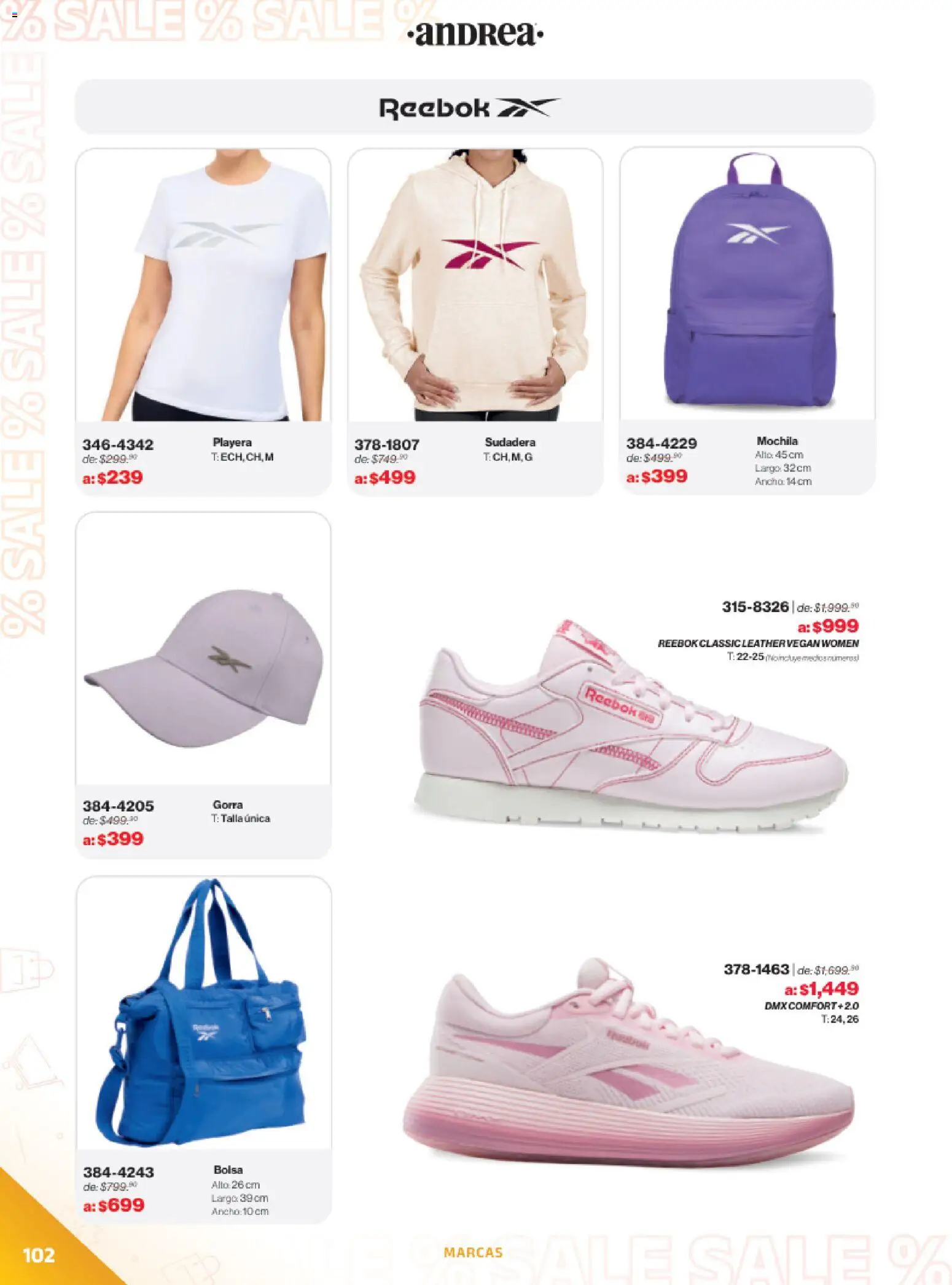 Vista previa las ofertas de la tienda Andrea - Catálogo Outlet desde el 21/12/2025 - Mochila, Gorra, Playera, Bolsa, Sudadera
