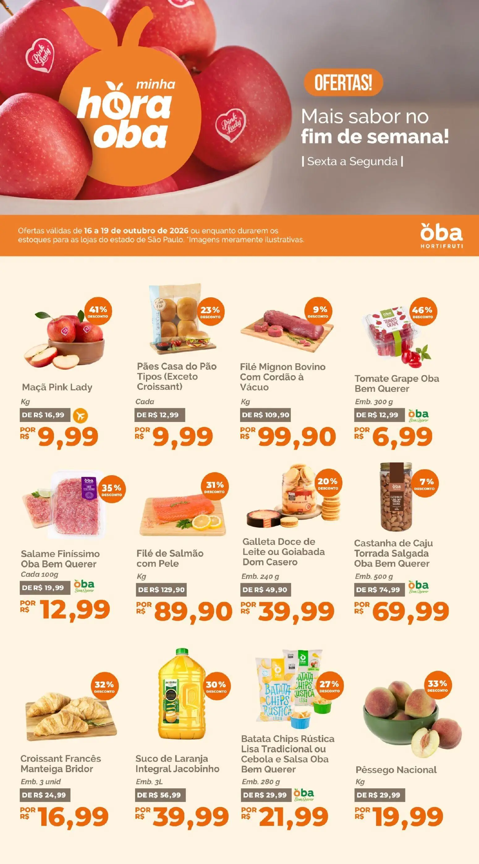 Pré-Visualização do folheto "Oba Hortifruti - Ofertas da semana" da loja Oba Hortifruti válido a partir de 16/10/2026