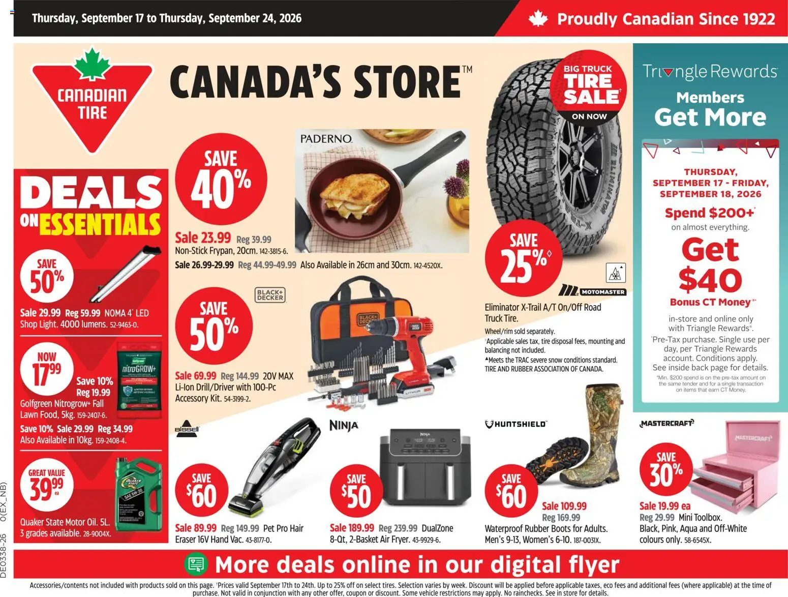 Preview of leaflet Canadian Tire weekly flyer from shop Canadian Tire is valid from Sep 17, 2026