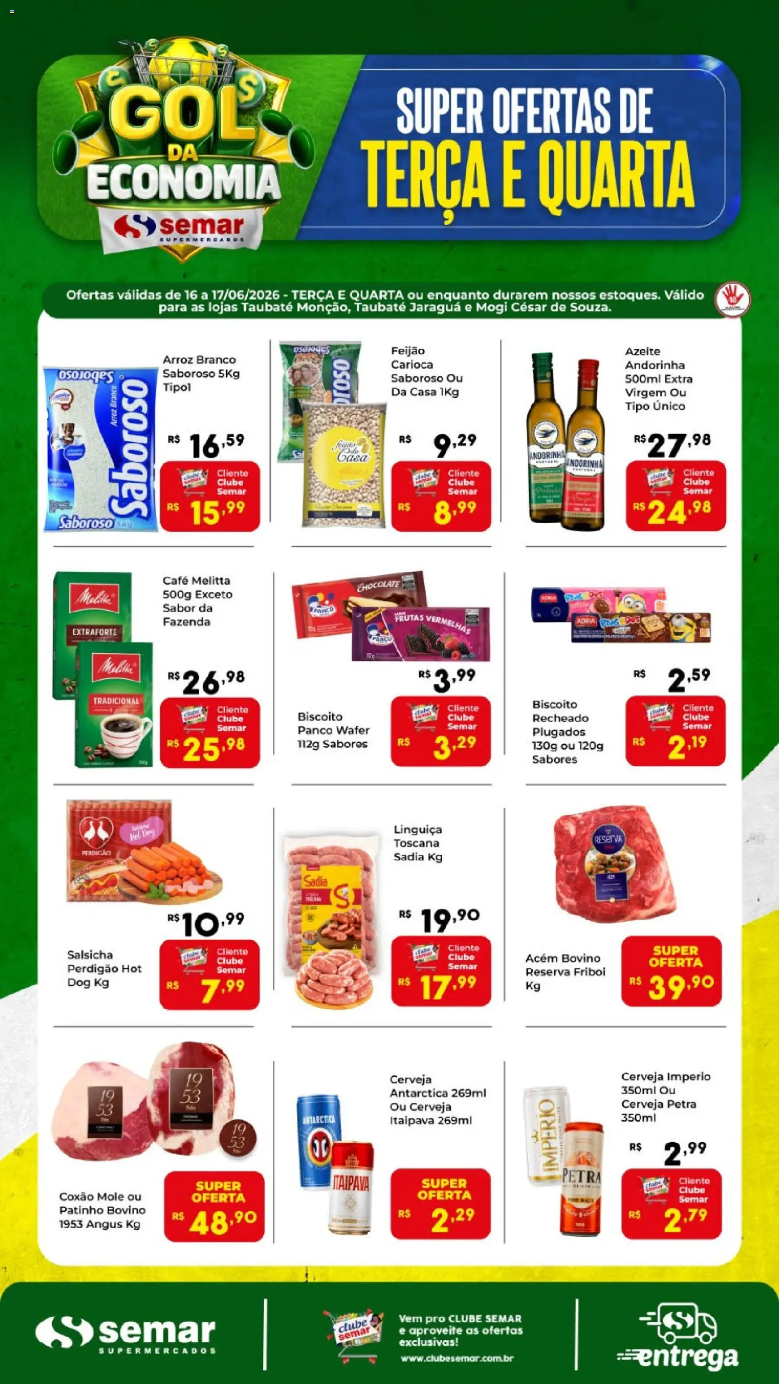 Pré-Visualização do folheto "Semar Supermercado ofertas Gol da Economia" da loja Semar Supermercado válido a partir de 16/06/2026