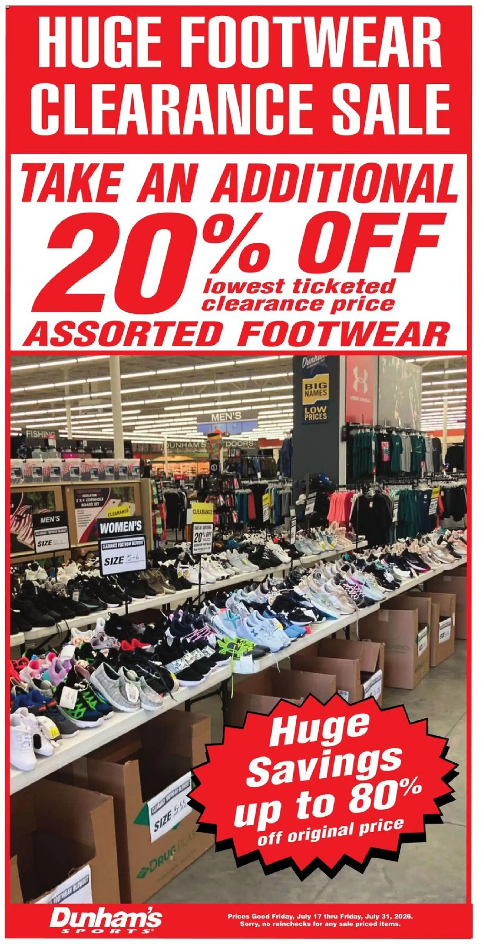 Ad Preview of Dunham's Sports Dunham's Sports July Footwear Clearance from 07/17/2026 - Doors
