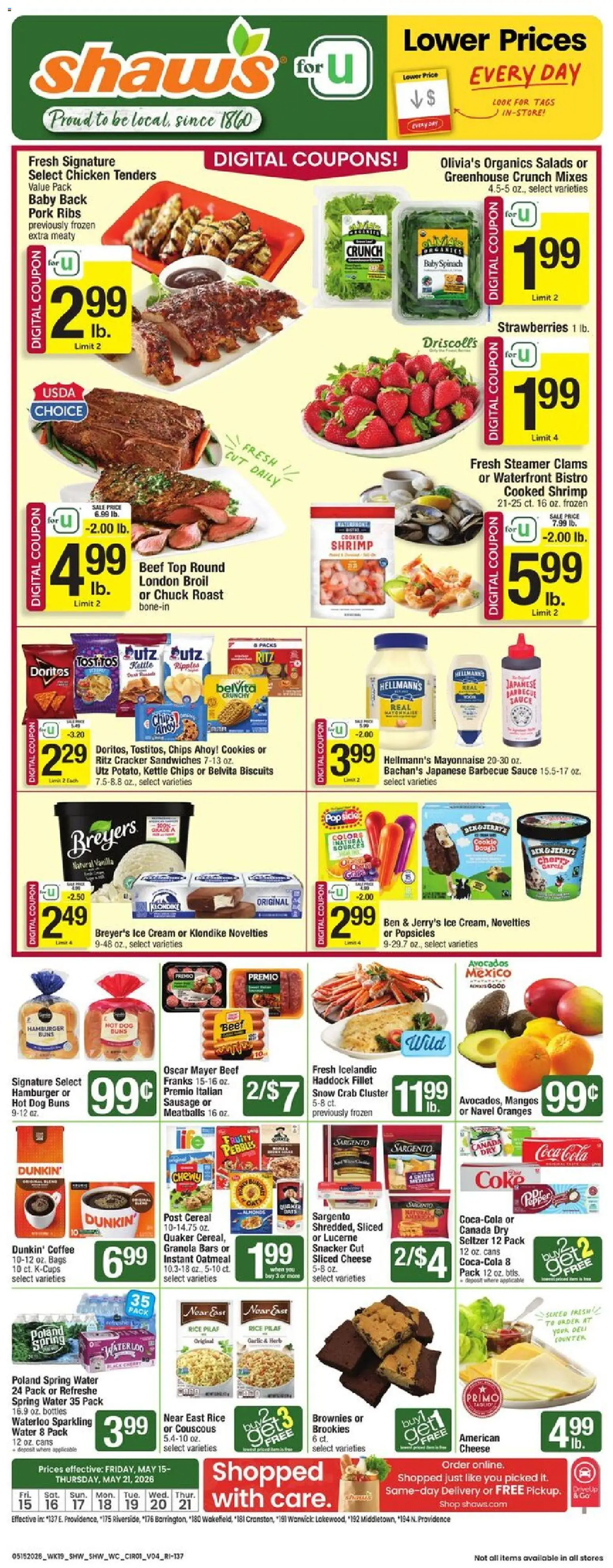Ad Preview of Shaw's Shaw's Weekly Ad - RI from 05/15/2026