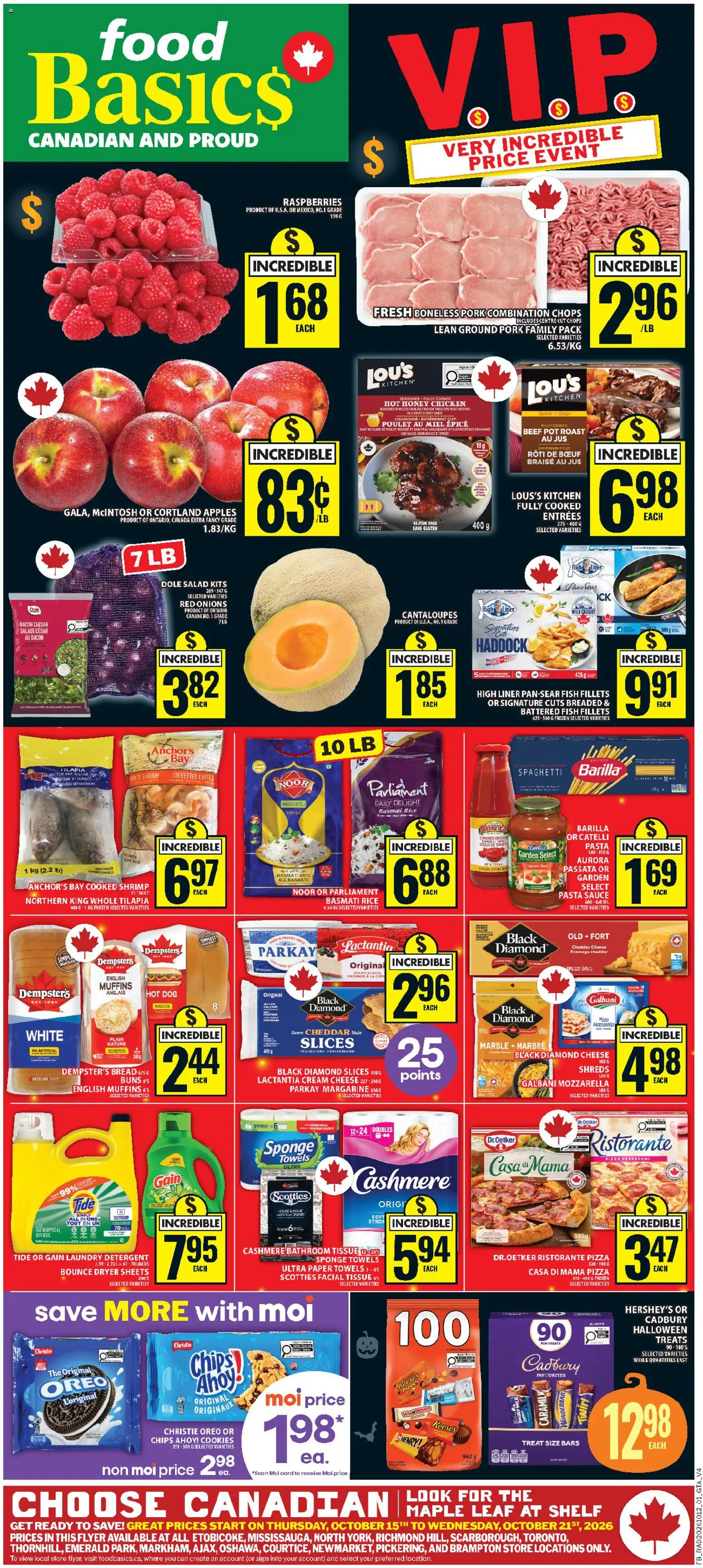 Preview of leaflet Food Basics weekly flyer / circulaire from shop Food Basics is valid from Oct 15, 2026