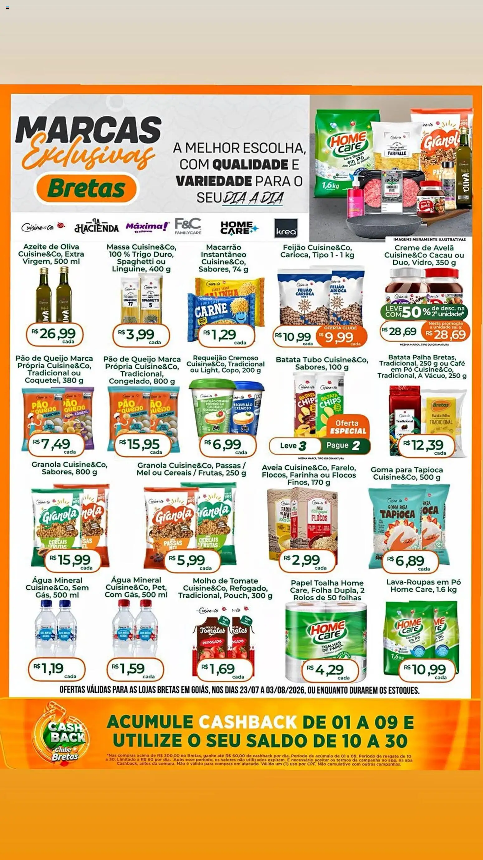 Pré-Visualização do folheto "Bretas ofertas Marcas Exclusivas" da loja Bretas válido a partir de 23/07/2026
