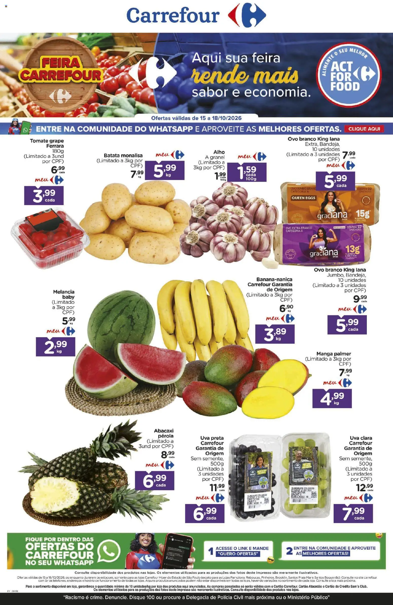 Pré-Visualização do folheto "Carrefour ofertas FLV" da loja Carrefour válido a partir de 15/10/2026