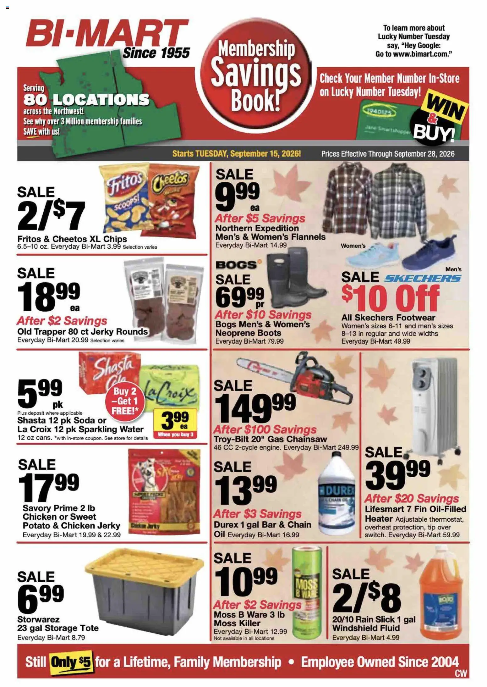 Ad Preview of Bi-Mart Bi-Mart Memberships Savings Book from 09/15/2026