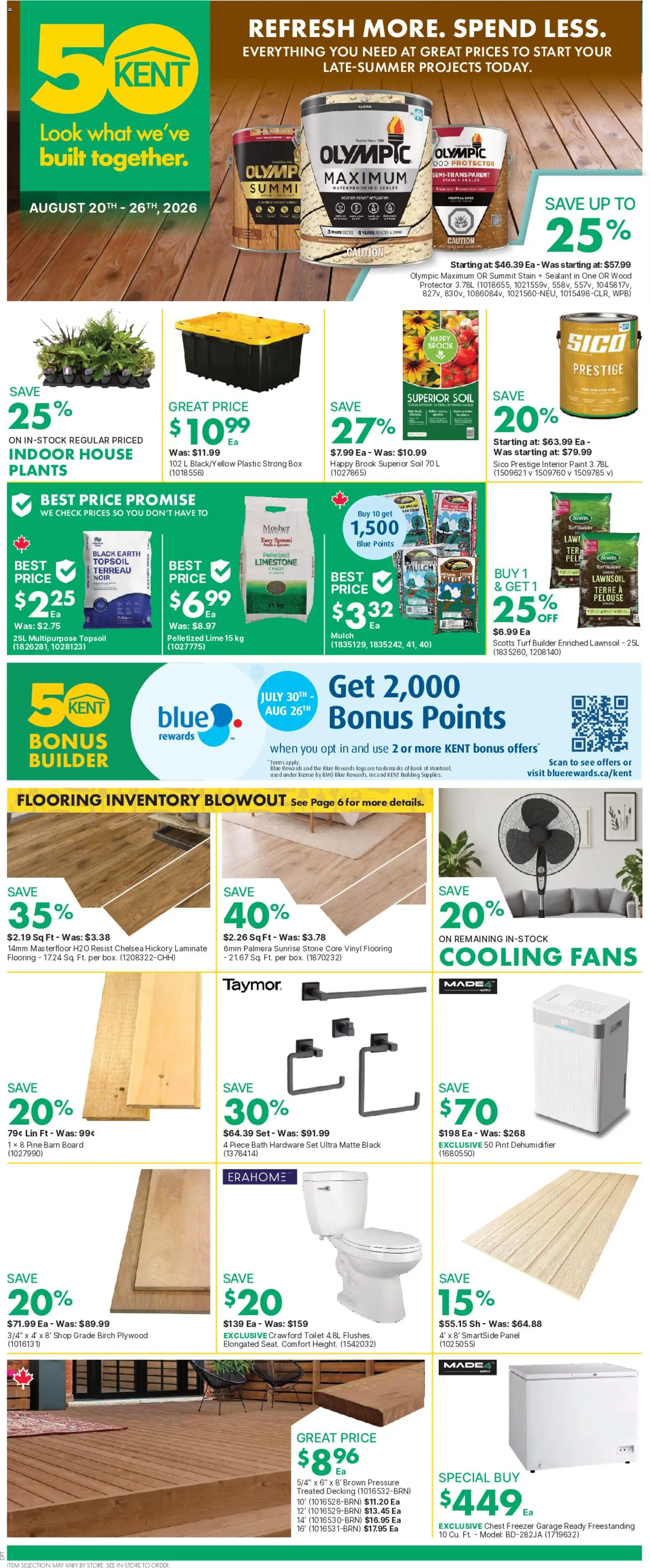 Preview of leaflet Kent weekly flyer - NS from shop Kent is valid from Aug 20, 2026 - Box, Freezer, Lime, Bath, Soil, Case, Spread