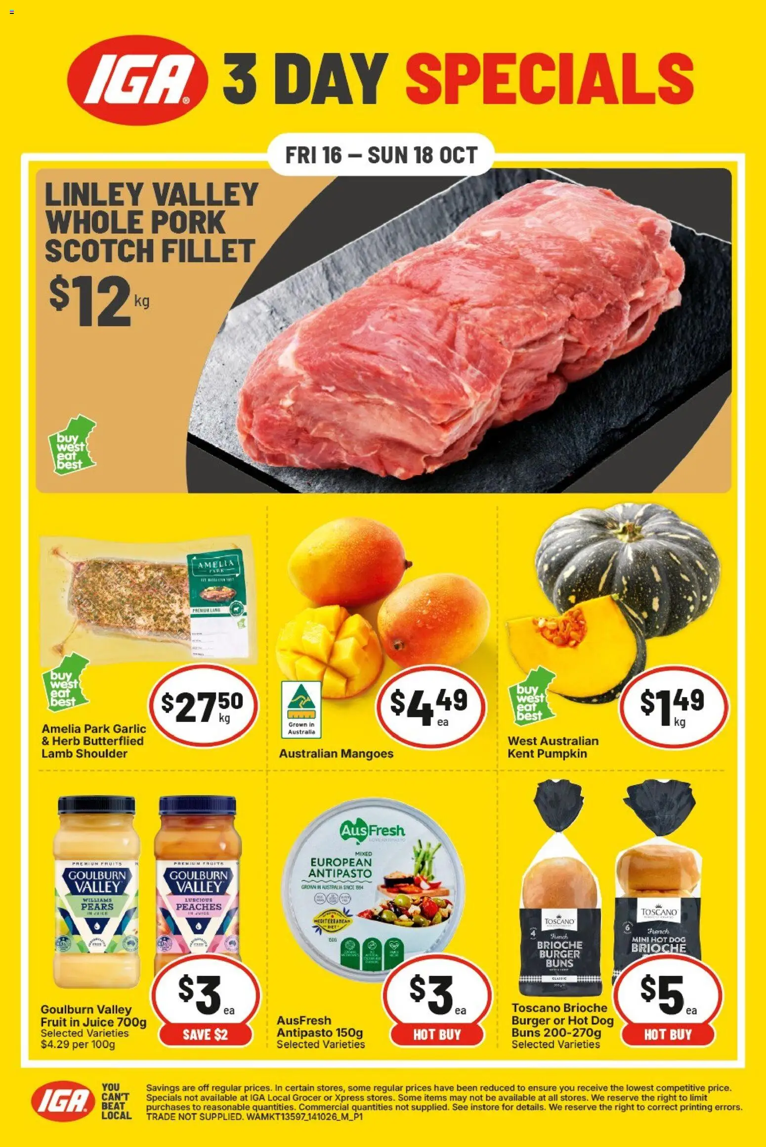 Preview of catalogue IGA catalogueI Specials 3 Day WA from shop IGA valid 16/10/2026