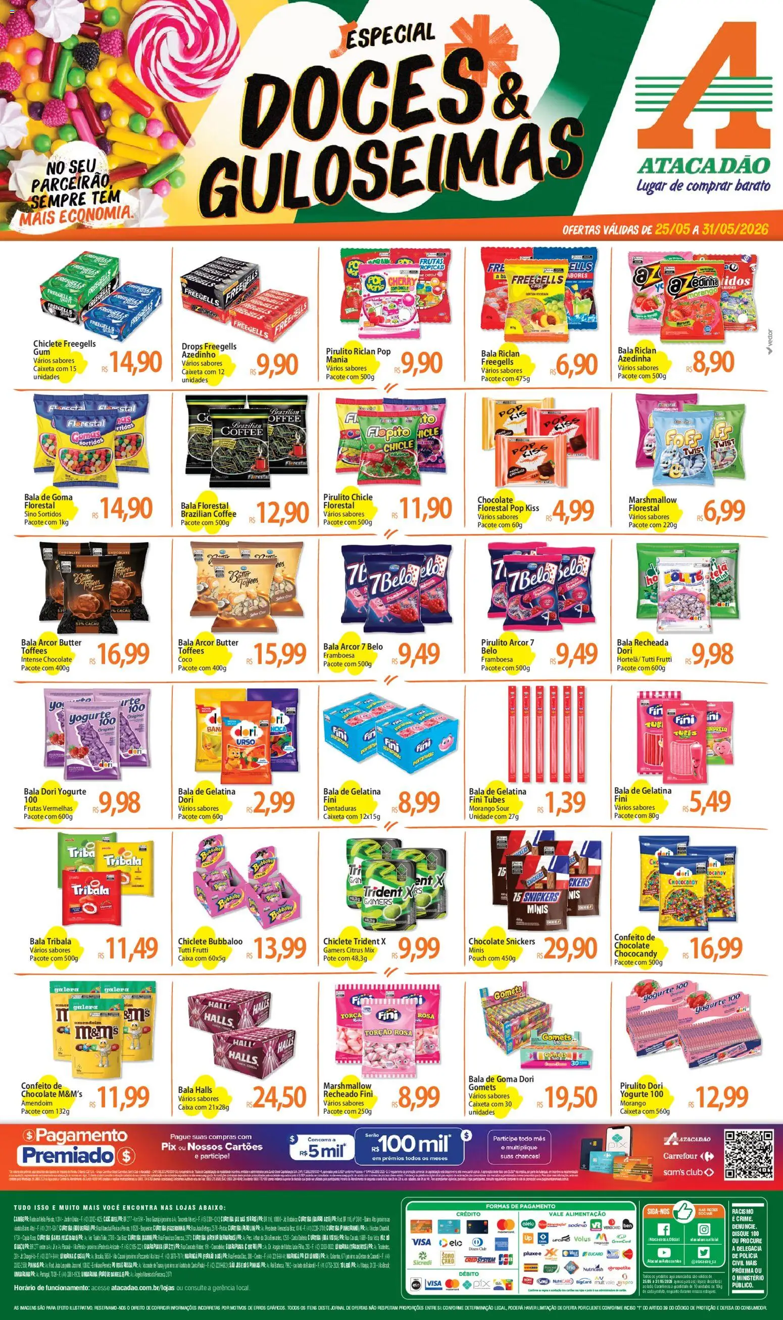 Pré-Visualização do folheto "Atacadão ofertas - PR" da loja Atacadão válido a partir de 25/05/2026 - Caixa, Coco, Amendoim, Gelatina, Tela, Bala, Chiclete, Pó