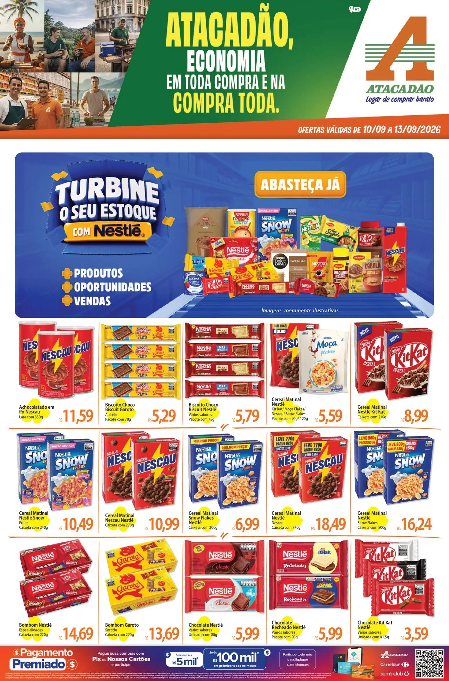 Pré-Visualização do folheto "Atacadão ofertas - MT" da loja Atacadão válido a partir de 10/09/2026 - Chocolate, Leite, Nescau, Creme, Amaciante, Pó, Achocolatado, Especialidades