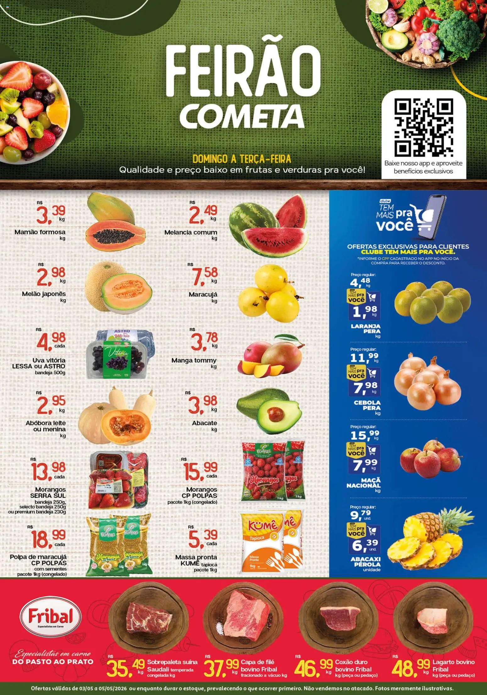 Pré-Visualização do folheto "Cometa Supermercados ofertas Feirão" da loja Cometa Supermercados válido a partir de 03/05/2026