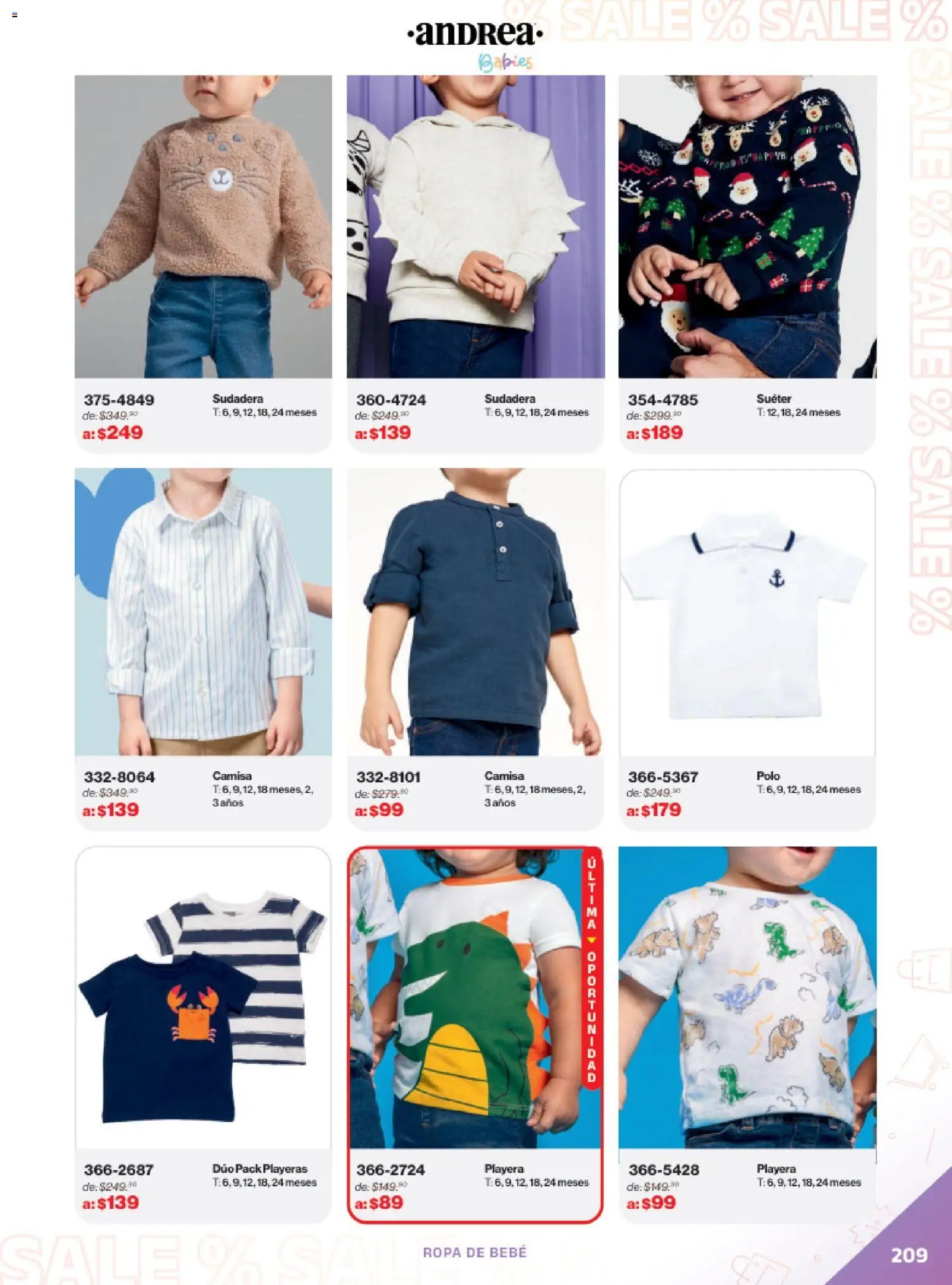 Vista previa las ofertas de la tienda Andrea - Catálogo Outlet desde el 21/12/2025 - Playera, Ropa, Sudadera, Camisa, Suéter, Sal