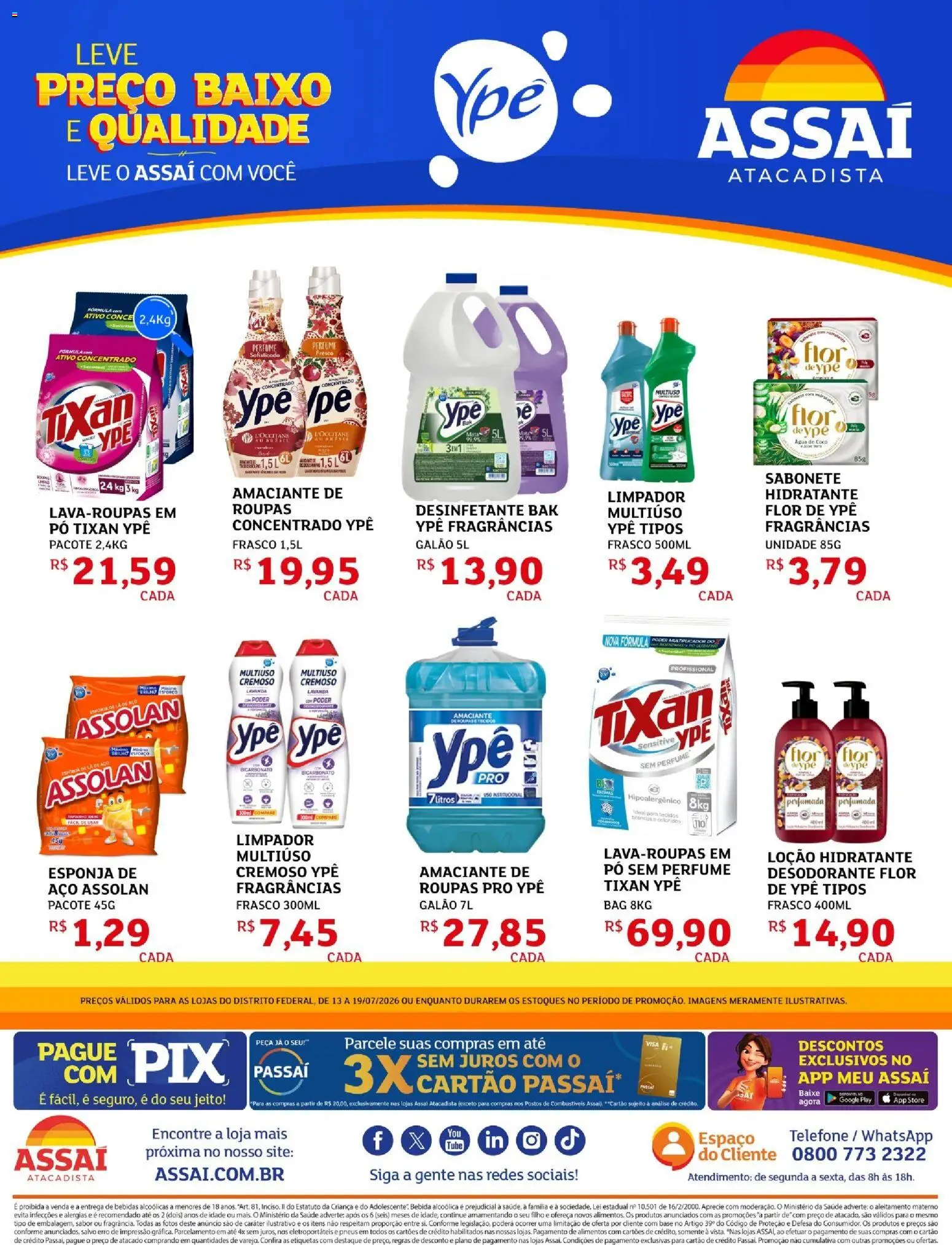 Pré-Visualização do folheto "Assaí Atacadista ofertas - DF" da loja Assaí Atacadista válido a partir de 13/07/2026