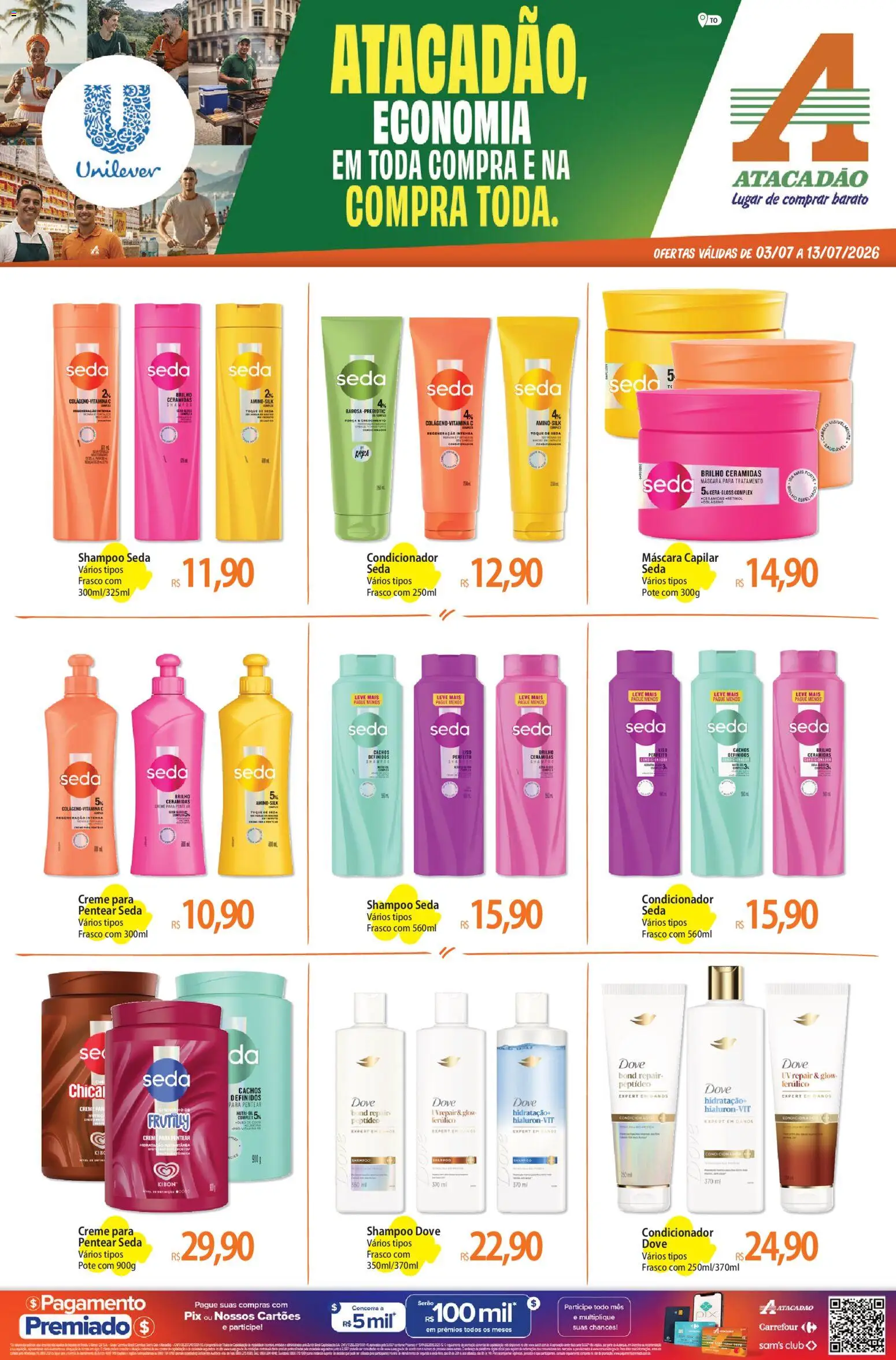 Pré-Visualização do folheto "Atacadão ofertas - DF" da loja Atacadão válido a partir de 03/07/2026 - Shampoo, Vitamina c, Creme, Dove, Condicionador, Creme para pentear, Máscara capilar