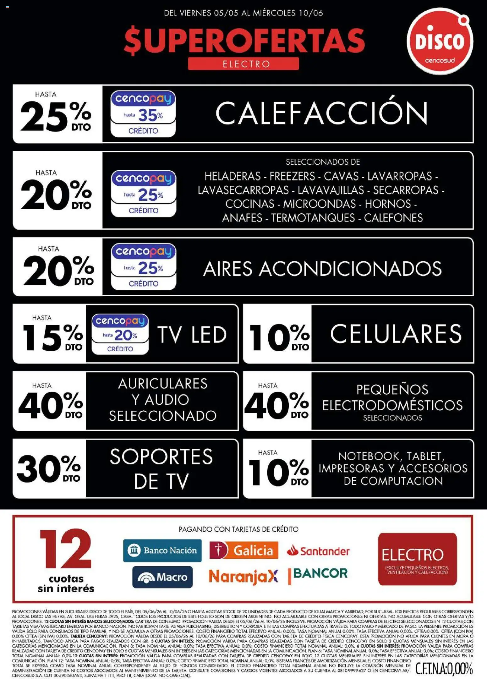 Vista previa del folleto de la tienda Disco válido desde el 05/06/2026 - Disco, Lavarropas, Auriculares, Microondas, Cartera, Lavavajillas, Secarropas, Audio